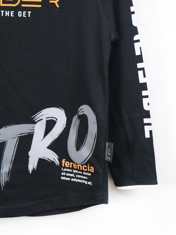 ATT Boys T-Shirt 5Yrs - 10 Yrs Retro Black