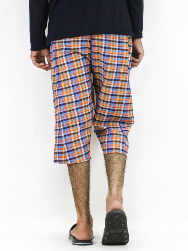 Men's 3-QTR Short Multicolor Checks