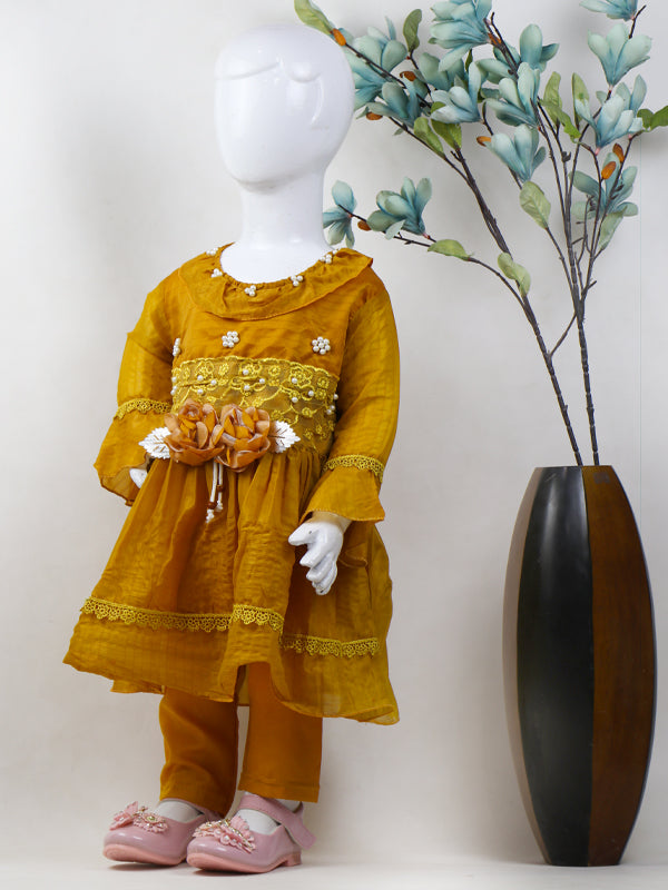 GF03 IM Girls Frock With Trouser 1Yrs - 8Yrs Mustard