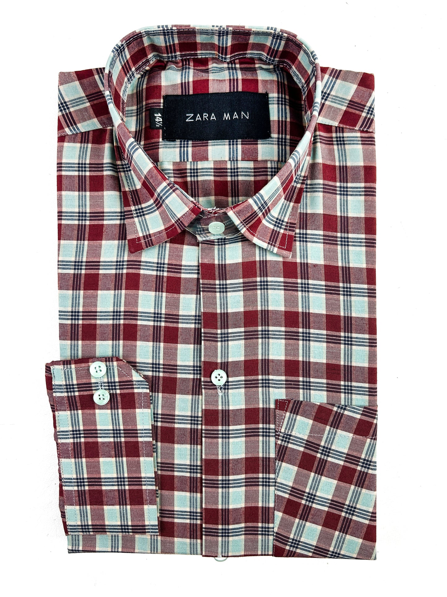 Red Checks Formal Dress Shirt For Men MFS320
