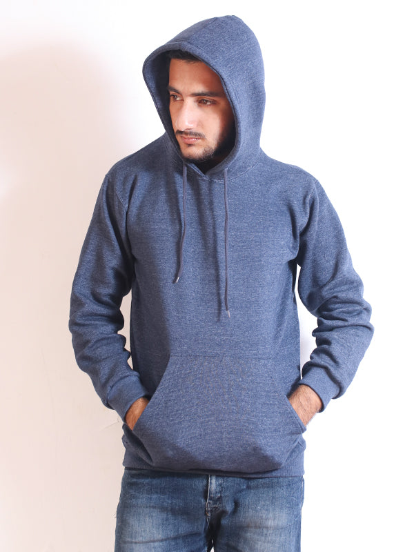 MH02 Unisex Plain Pullover Hoodie Blue