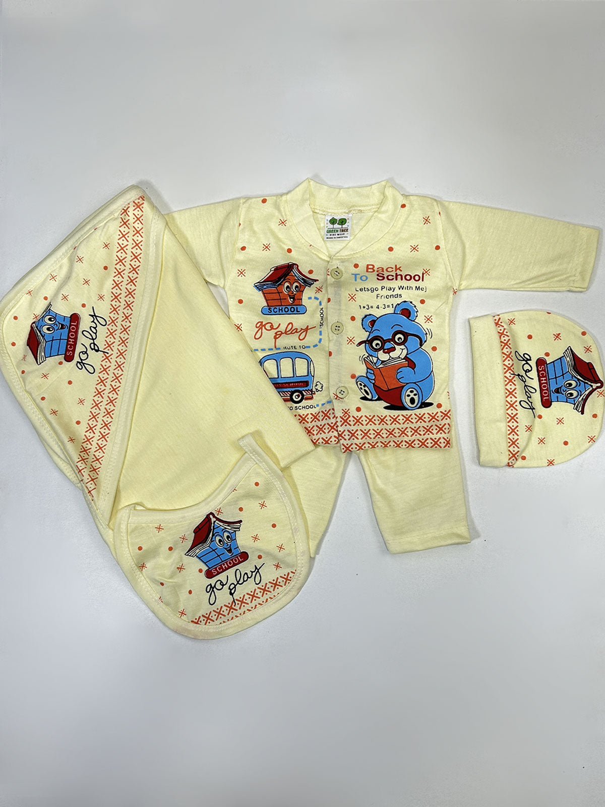 0Mth - 3Mth Yellow 5Pcs Gift Set For Newborn HG NBGS265