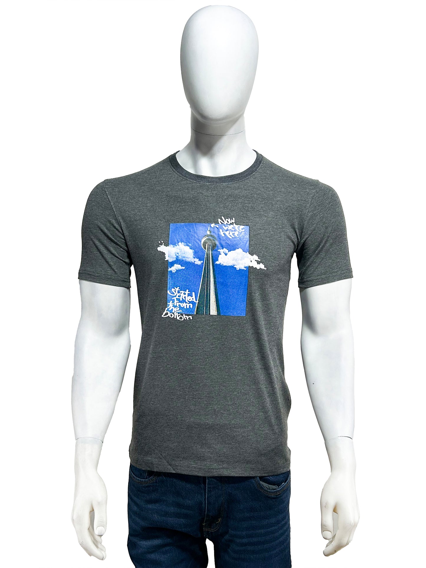 Grey Graphic T-Shirt For Men MTS245