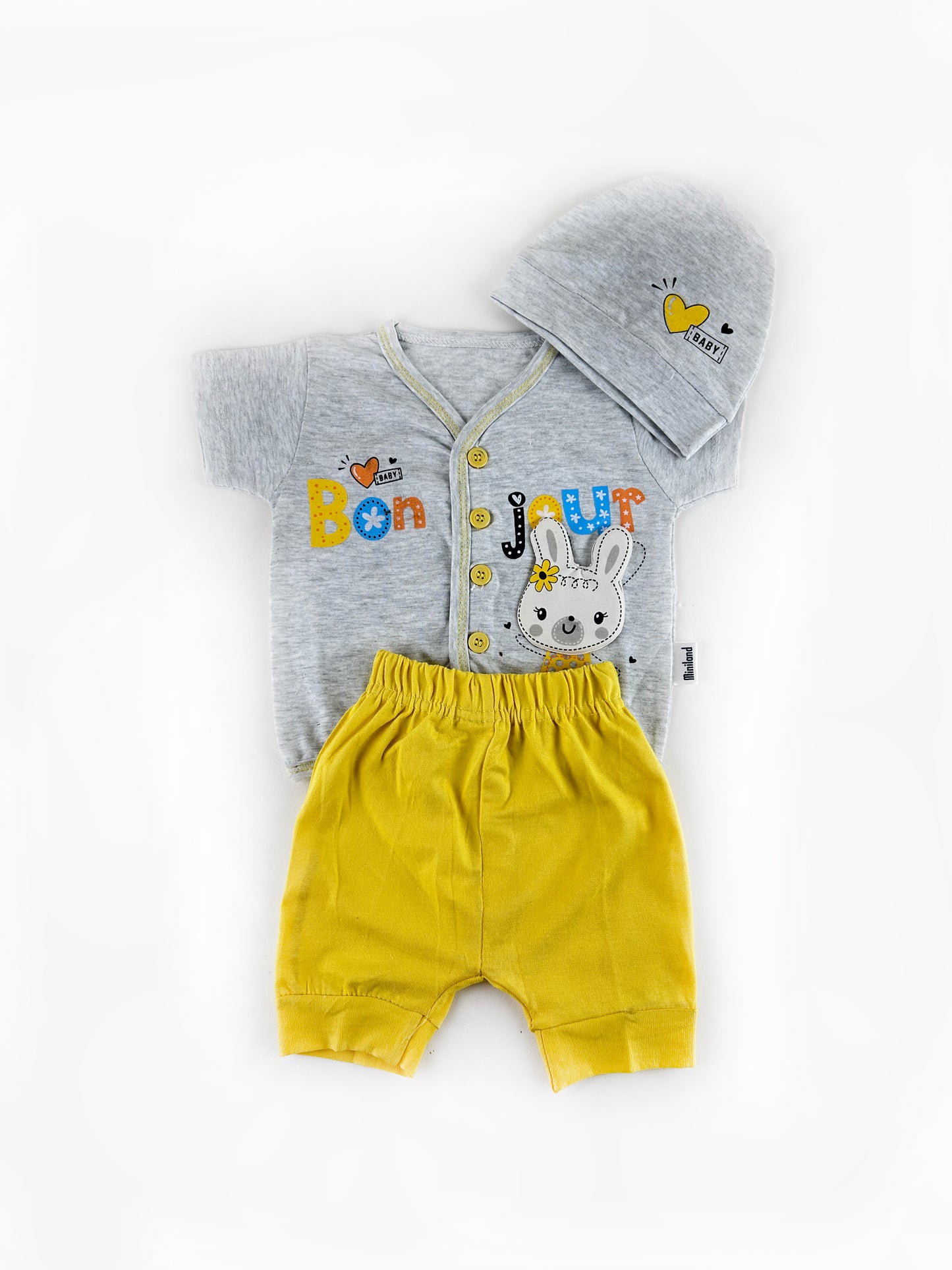 0Mth - 3Mth Jour Yellow Baba Suit For Newborns NBS524