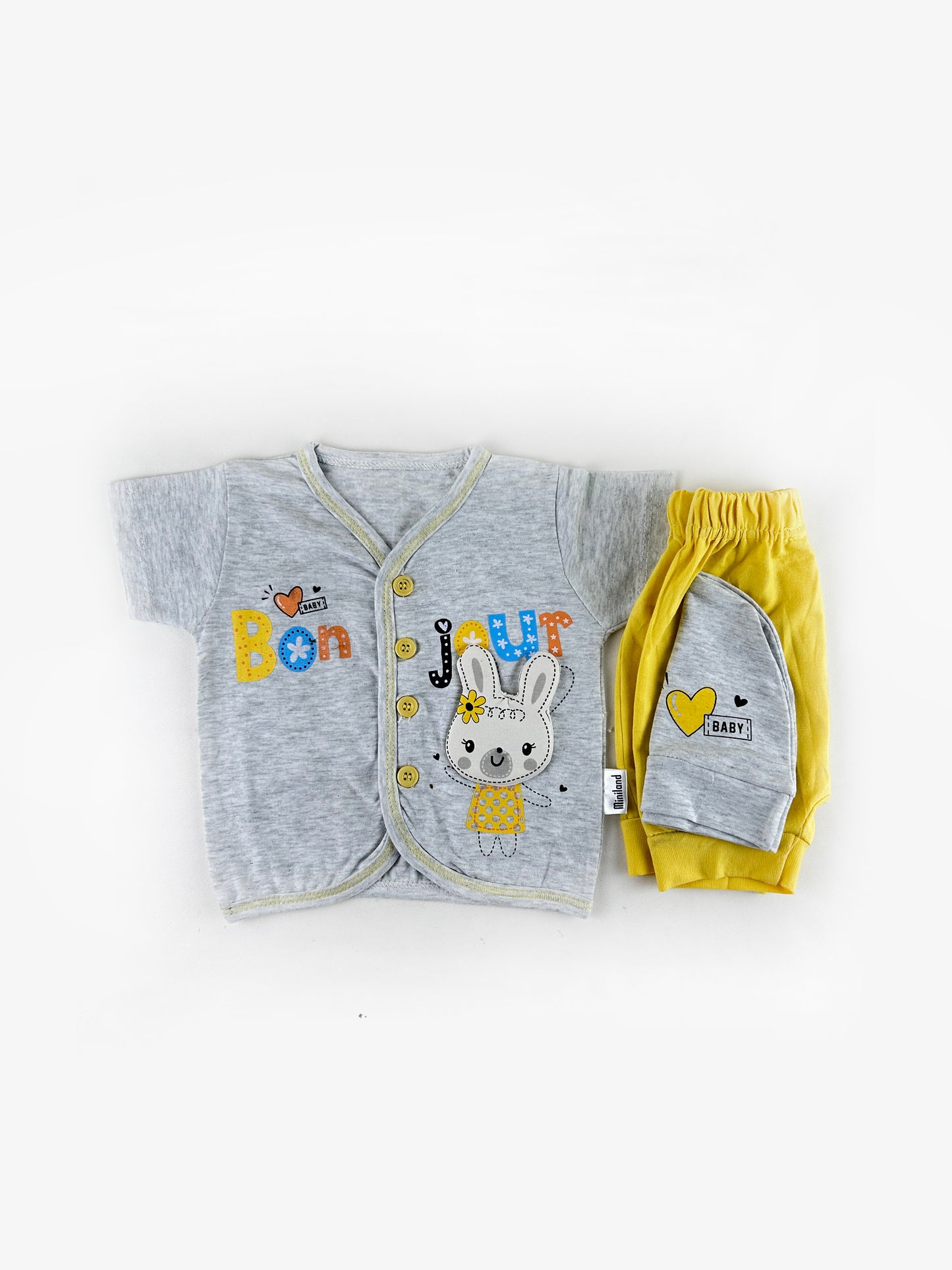 0Mth - 3Mth Jour Yellow Baba Suit For Newborns NBS524