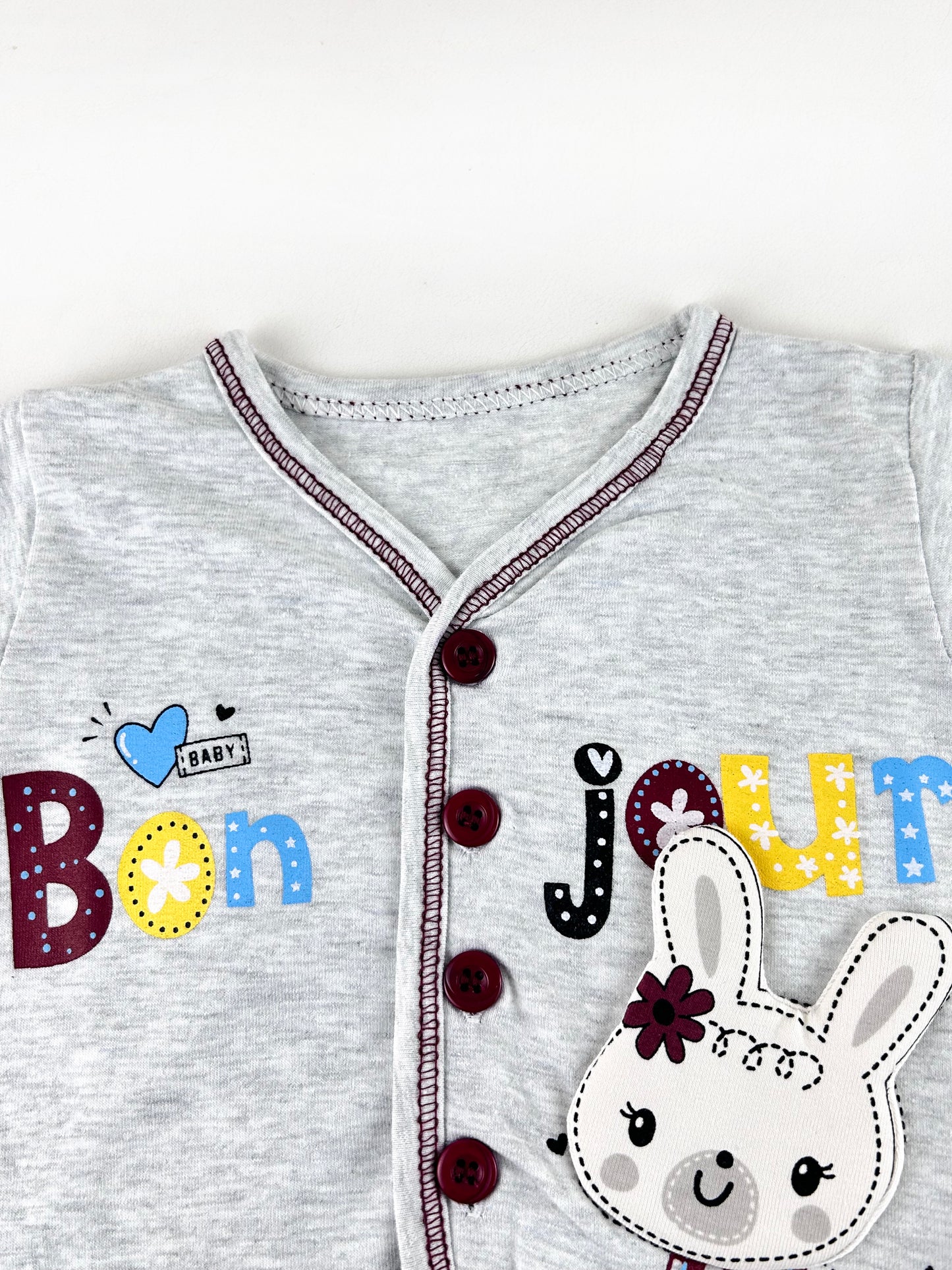 0Mth - 3Mth Jour Maroon Baba Suit For Newborns NBS525