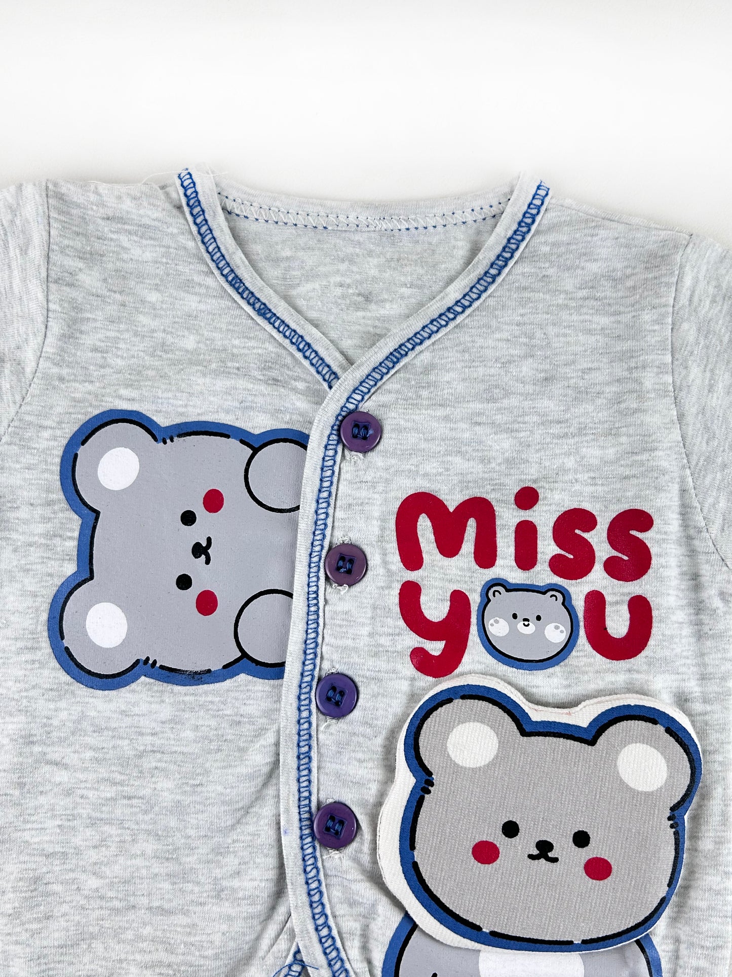 0Mth - 3Mth Miss You Blue Baba Suit For Newborns NBS522