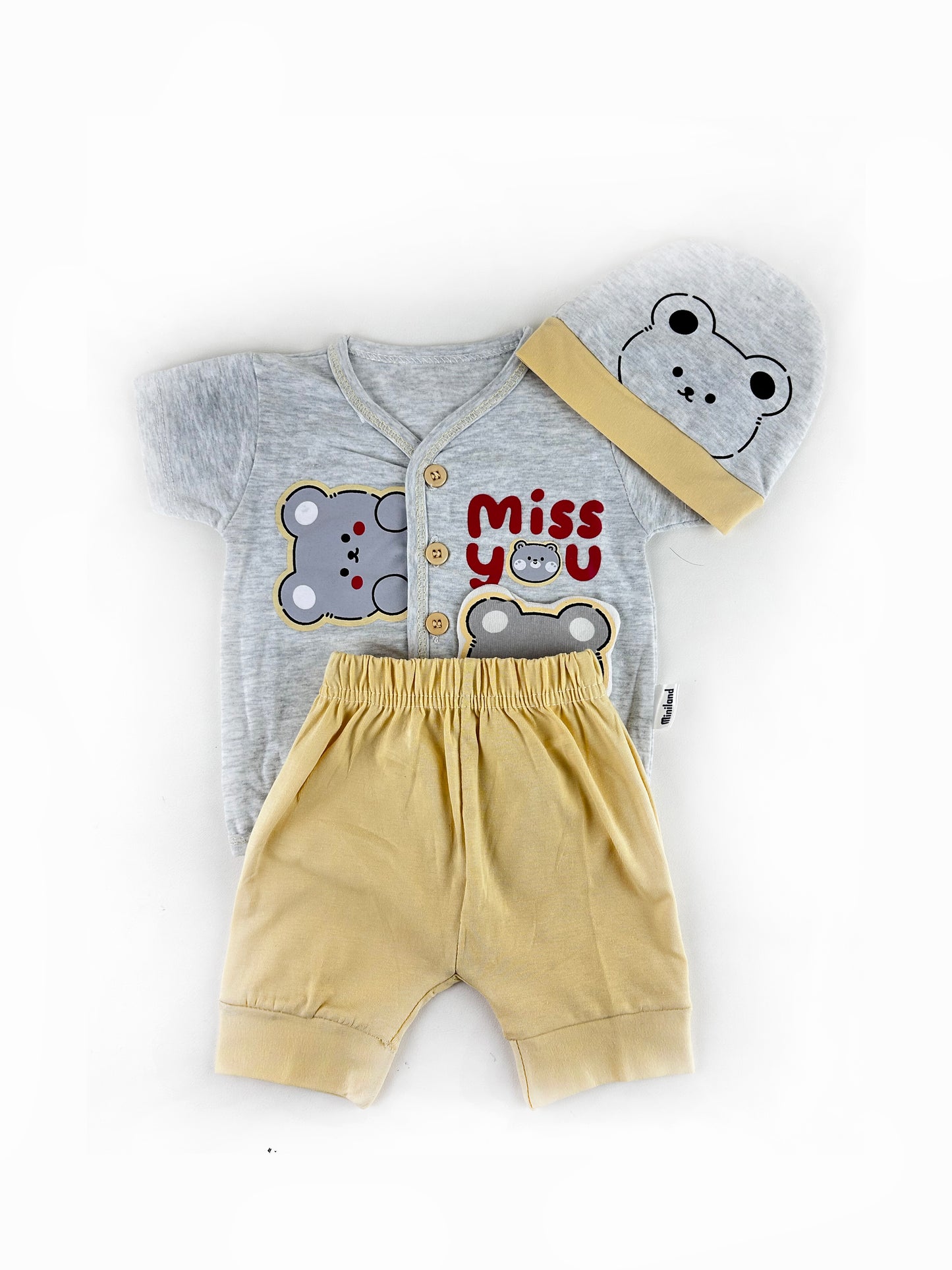 0Mth - 3Mth Miss You Yellow Baba Suit For Newborns NBS523