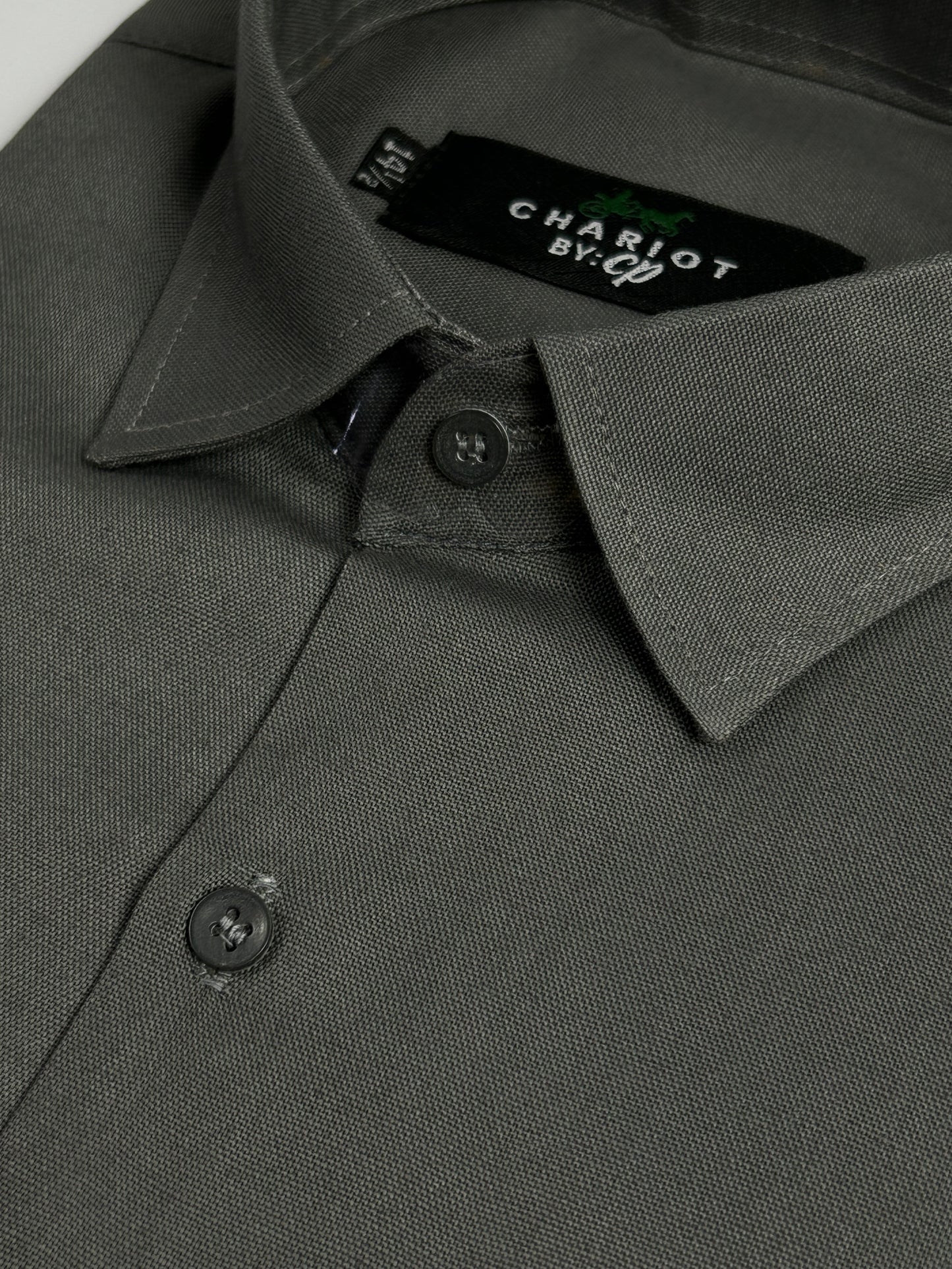 Grey Chambray Formal Dress Shirt For Men MFS365