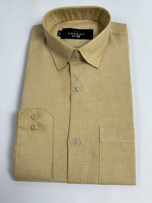 Fawn Chambray Formal Dress Shirt For Men MFS367