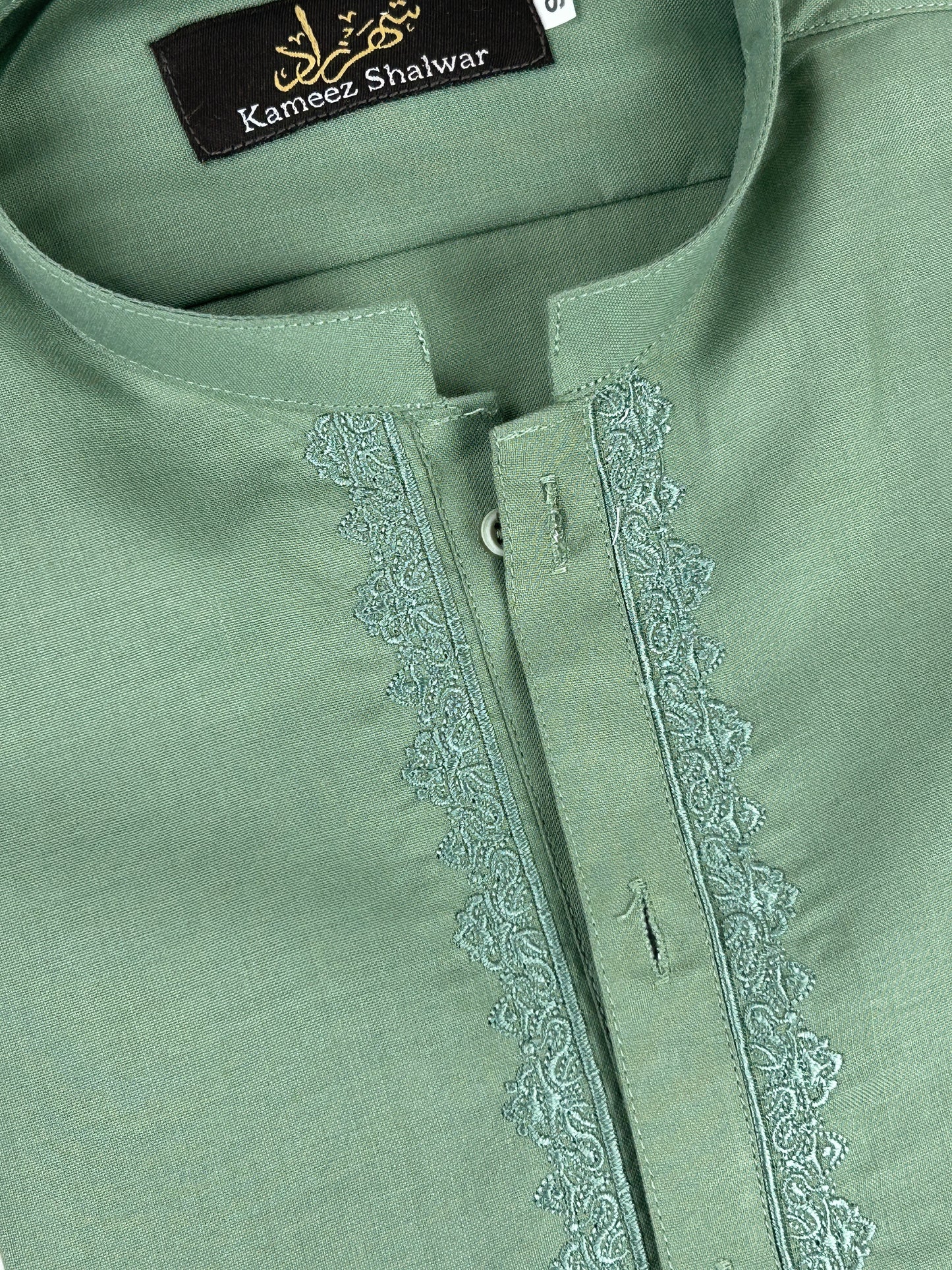 772- 08 Light Green Stitched Suit Kameez Shalwar For Men MSK213