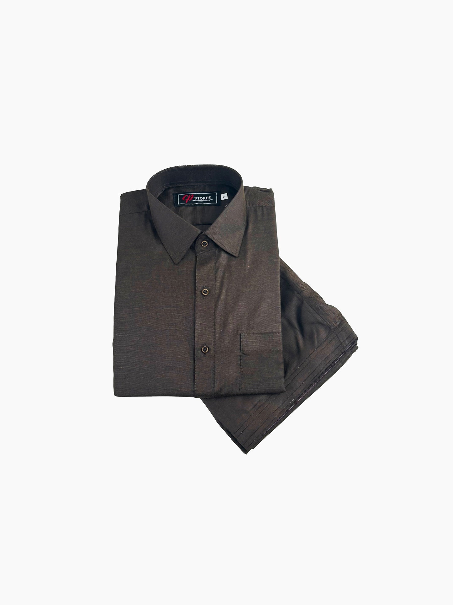 788- 07 Brown Stitched Suit Kameez Shalwar For Men MSK202