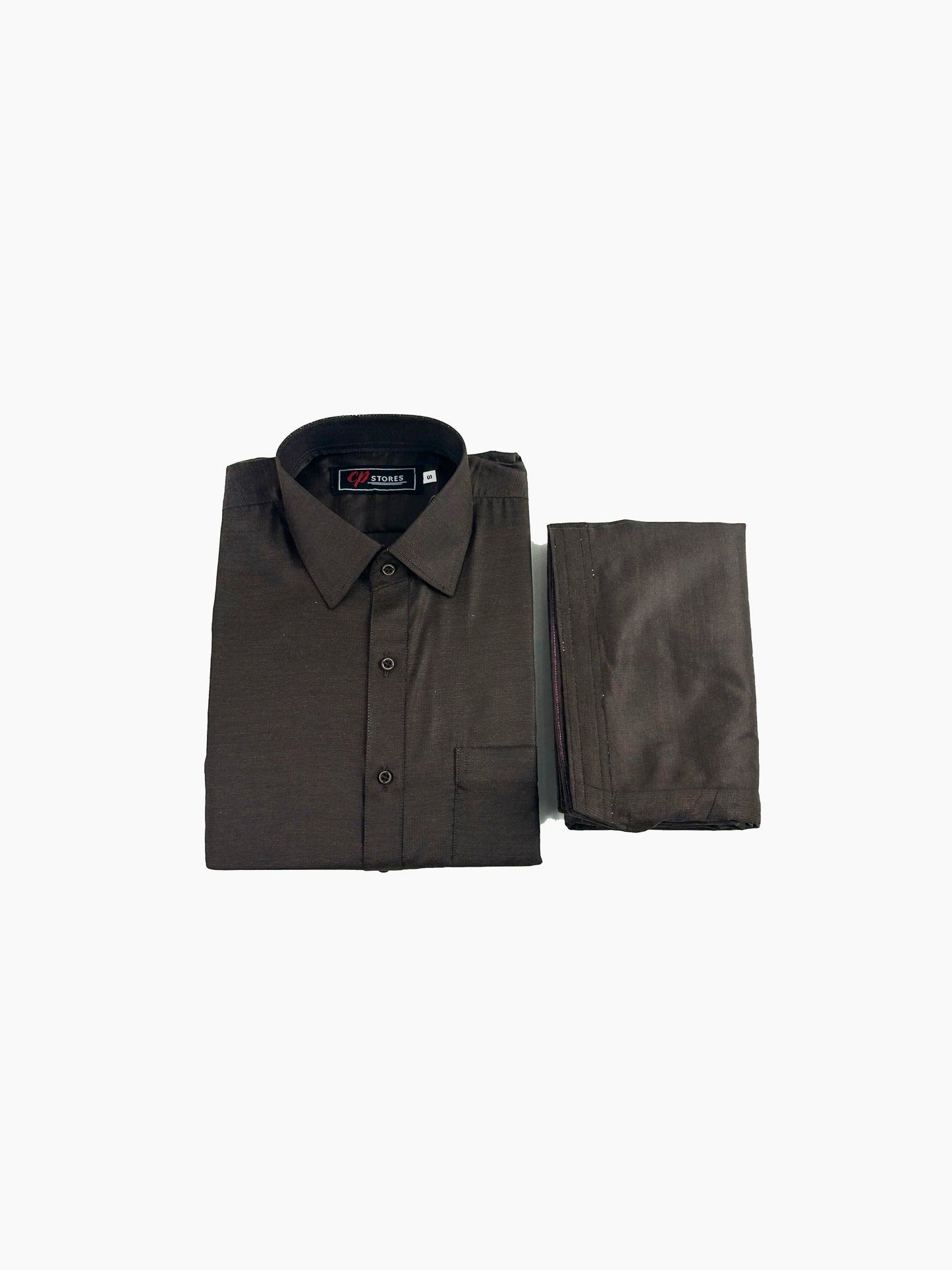 788- 07 Brown Stitched Suit Kameez Shalwar For Men MSK202