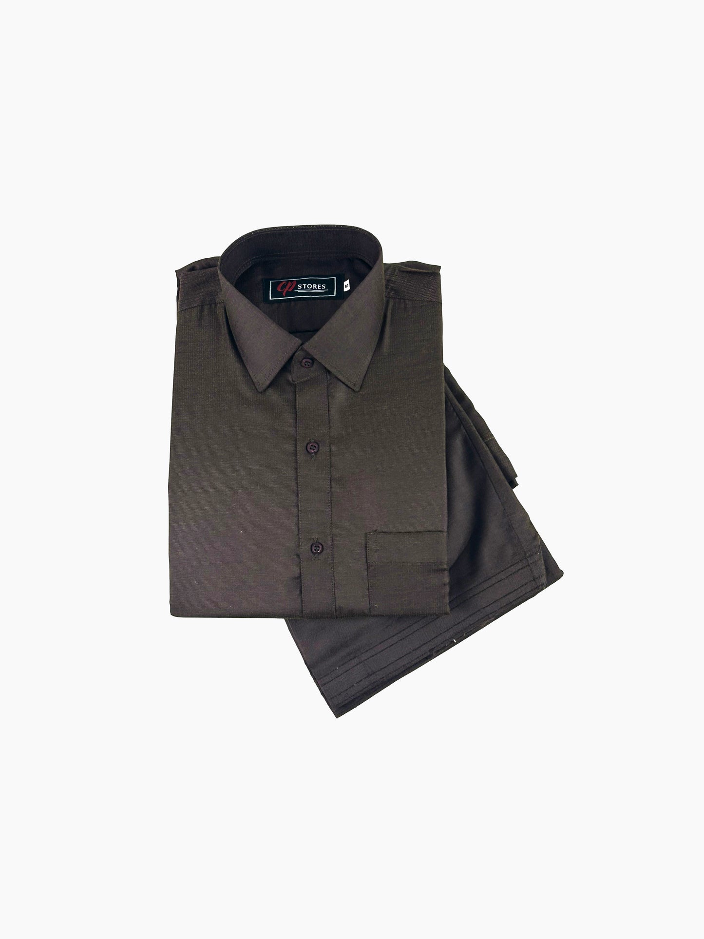 788- 07 Brown Stitched Suit Kameez Shalwar For Men MSK202