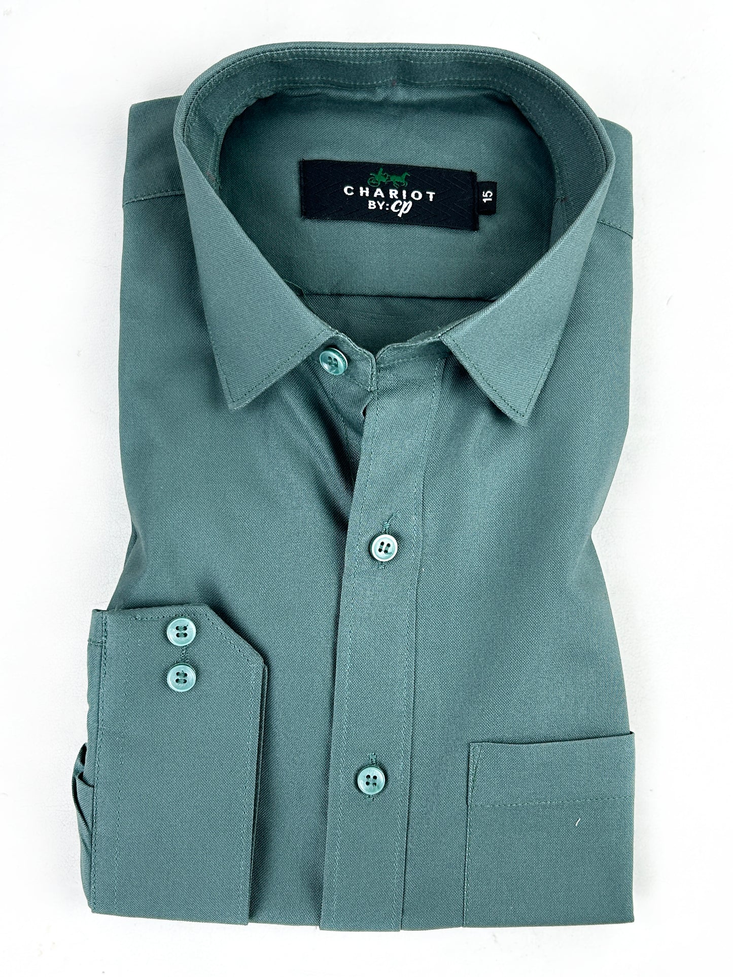 Light Green Formal Dress Shirt For Men MFS303