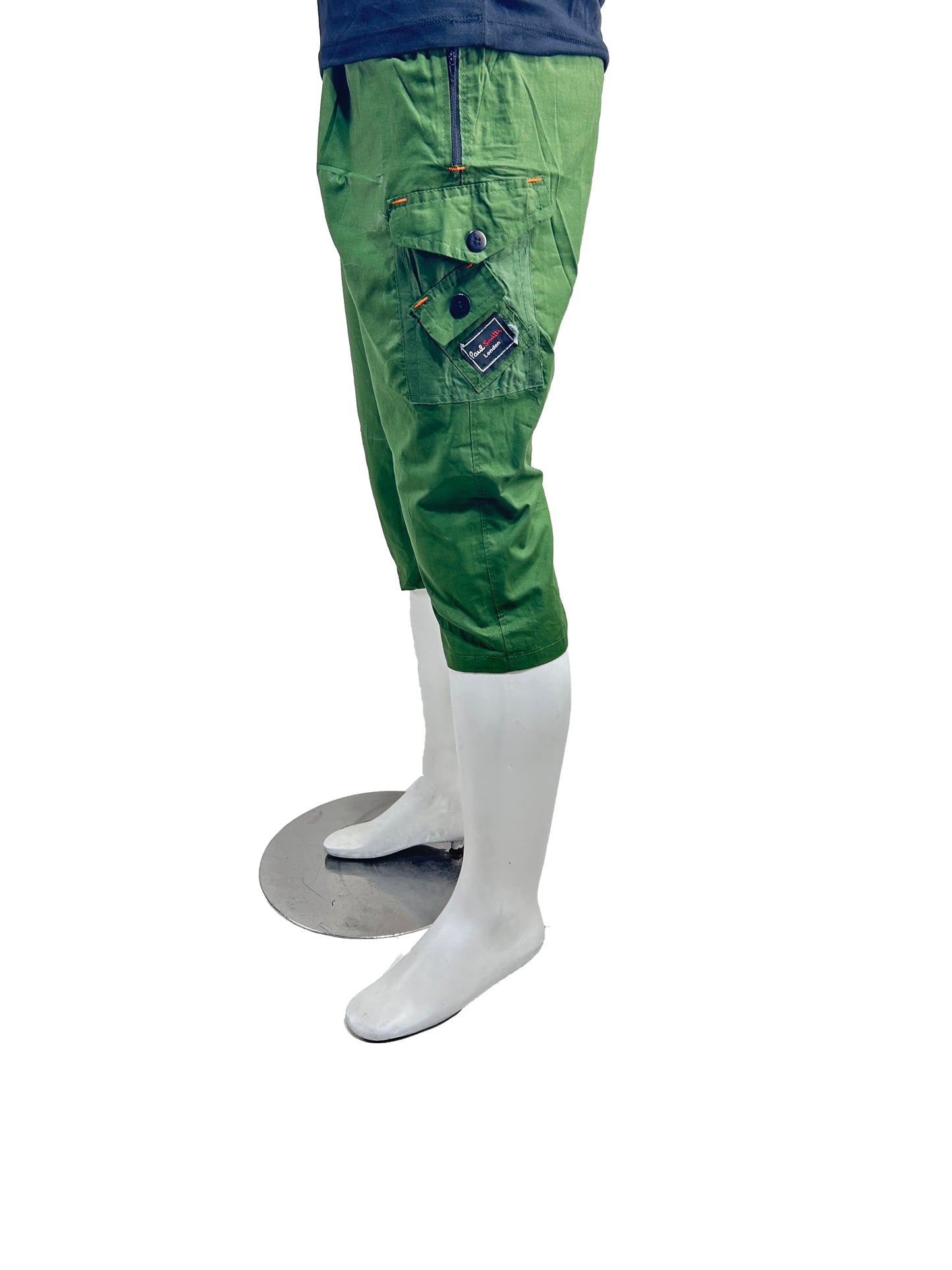 HG Dark Green Cargo 3-QTR Cotton Short for Men MS100