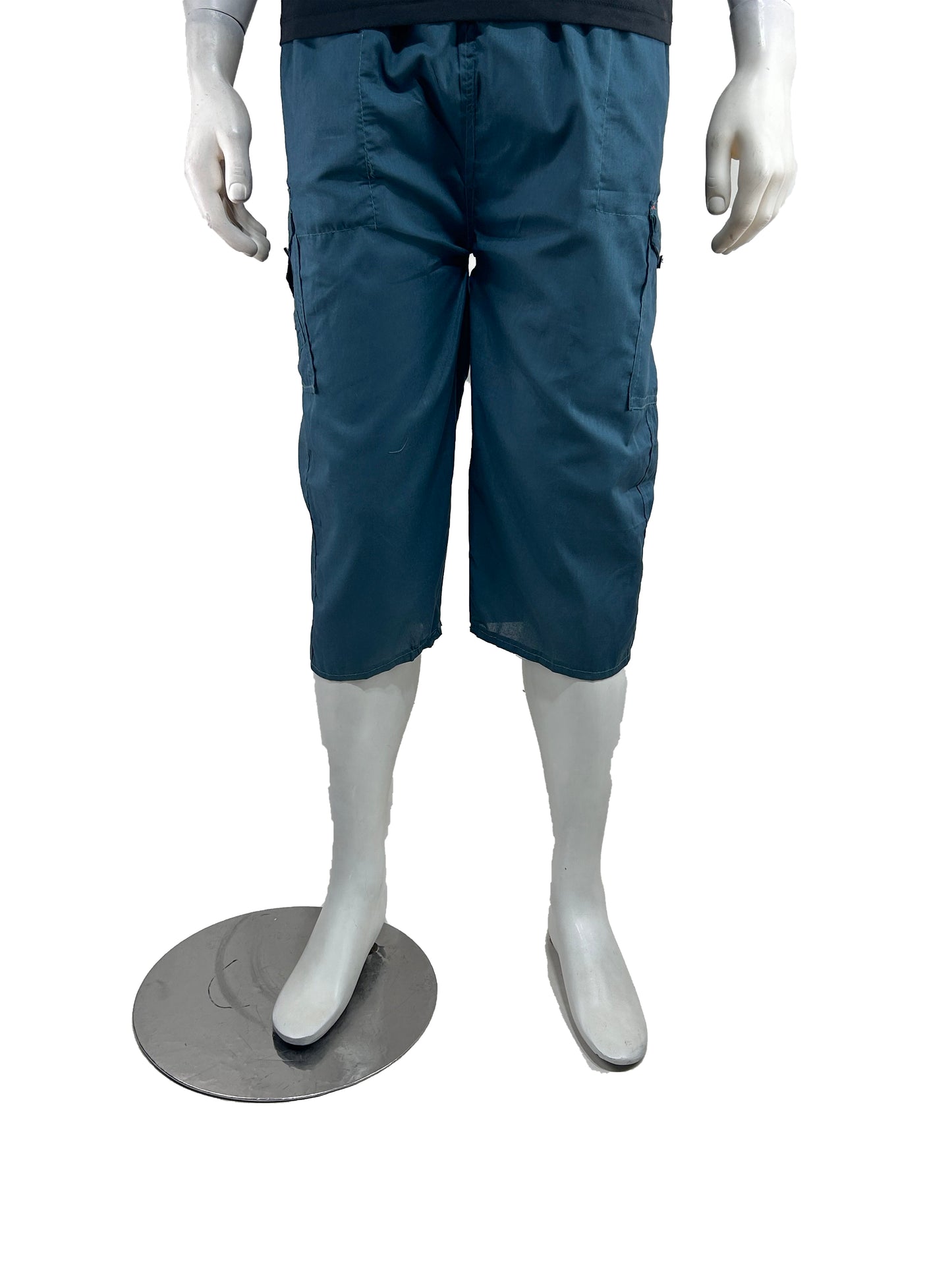 HG Blue Cargo 3-QTR Cotton Short for Men MS99