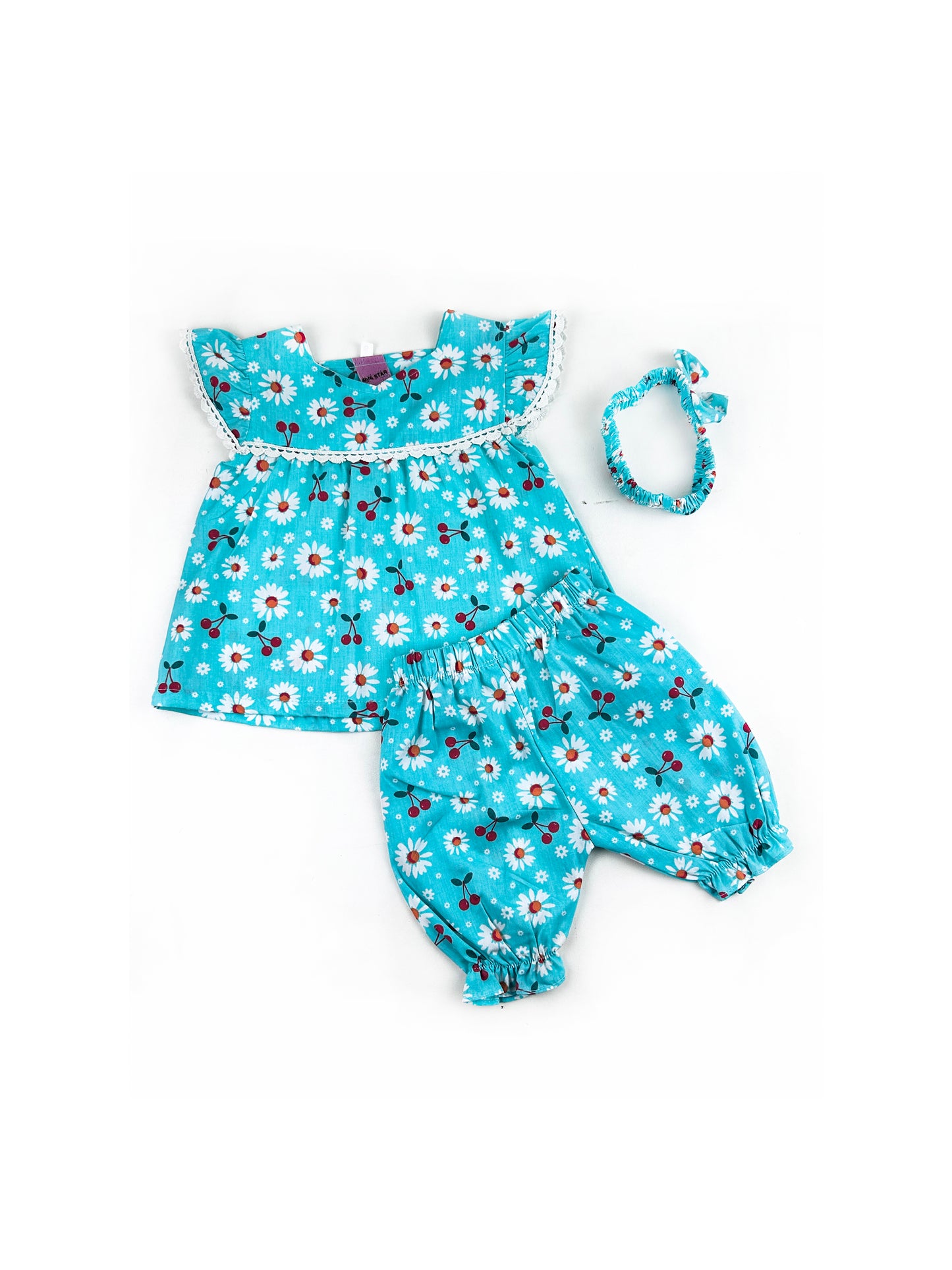 1Yr - 4Yrs Girl Cherry Cute Ferozi Suit For Girls BG GS250