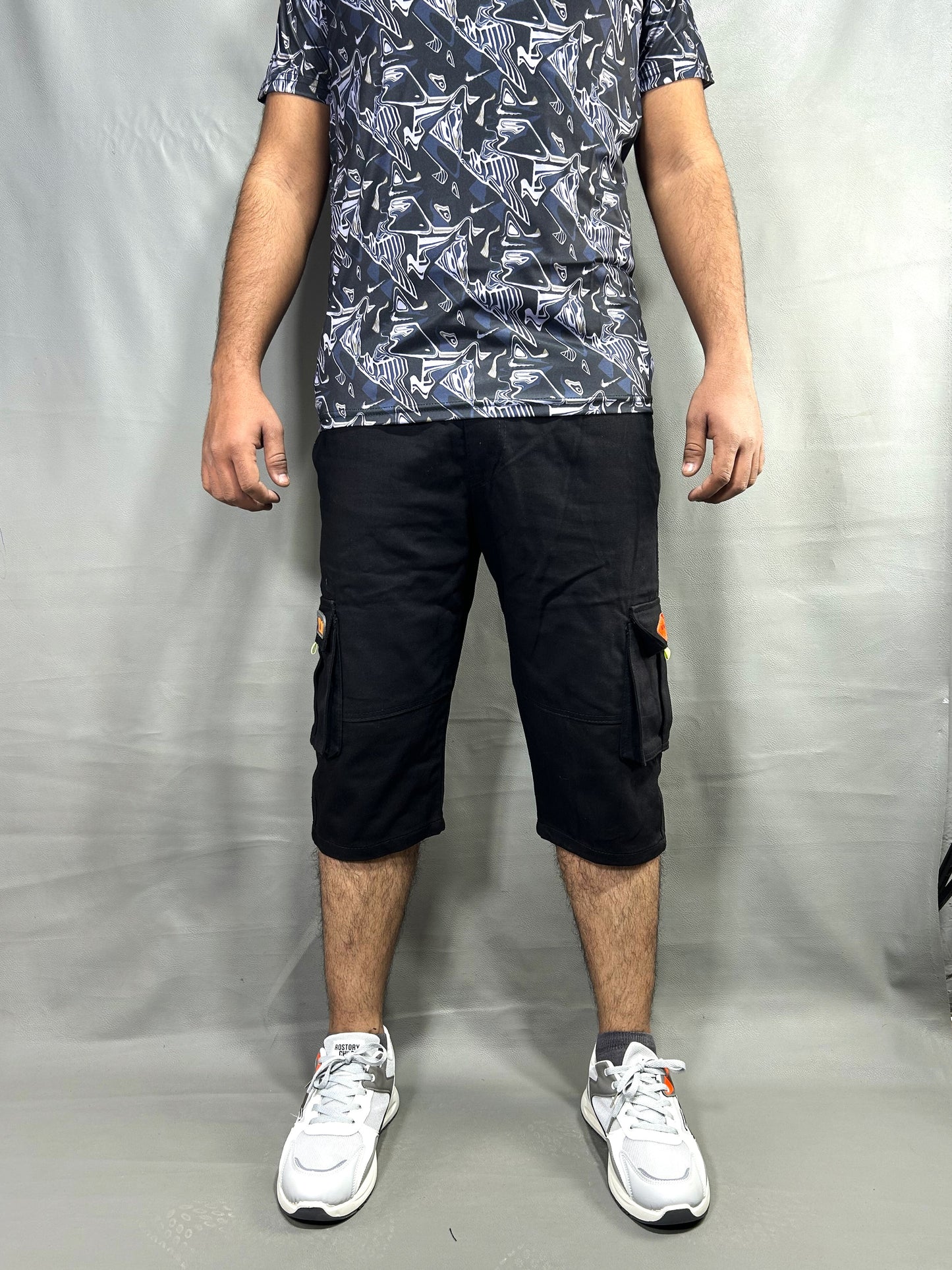 Jet Black Denim Short for Men