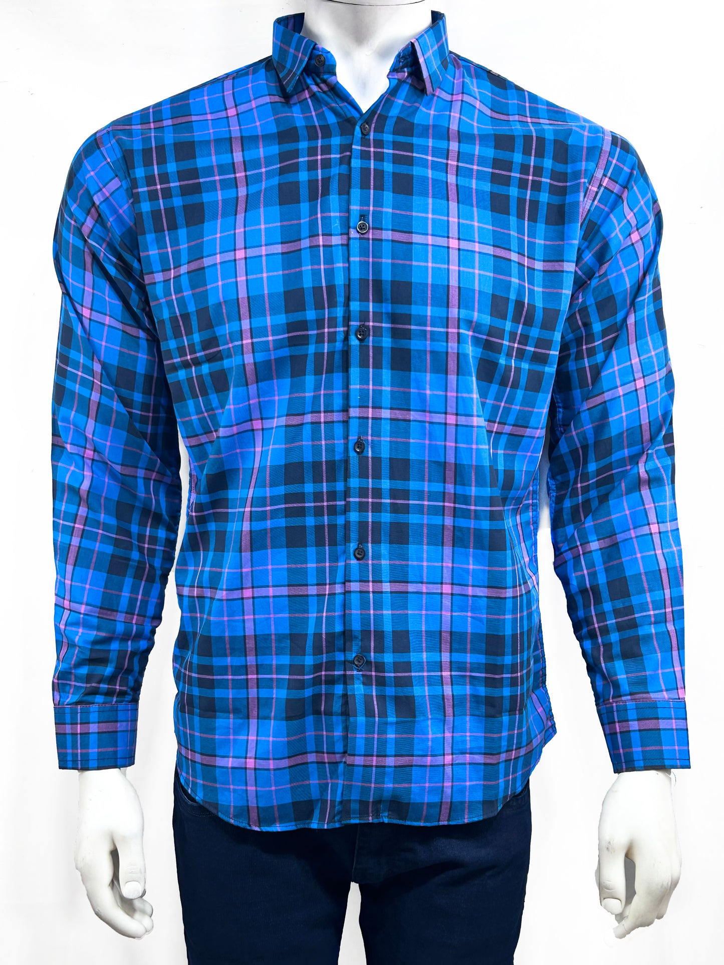 Blue Checks Casual Shirt For Men MCS75