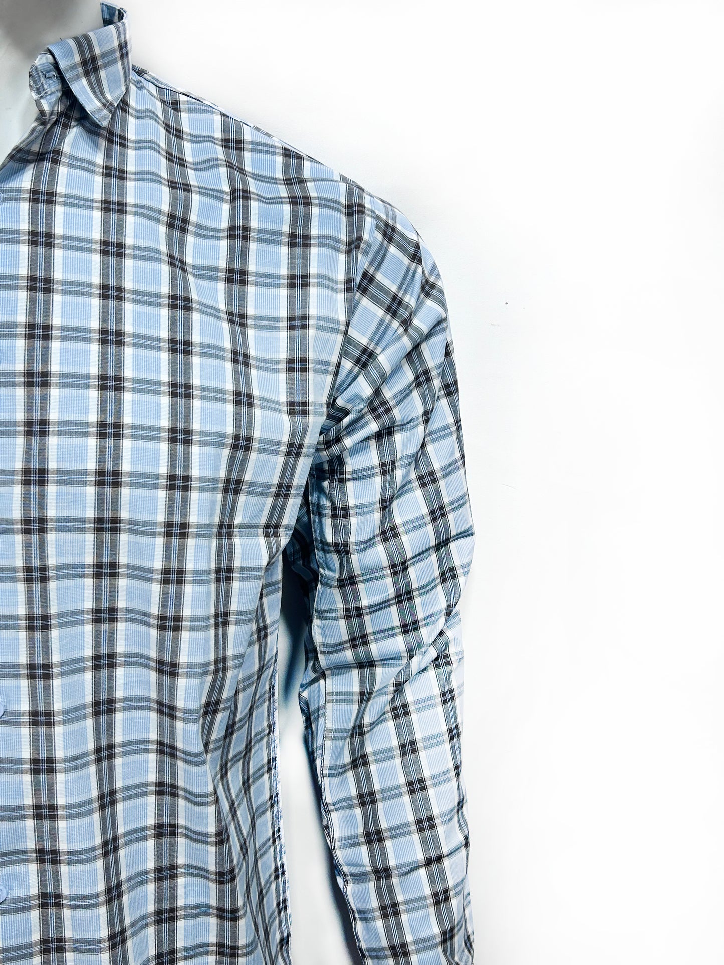 Light Blue Checks Casual Shirt For Men MCS66