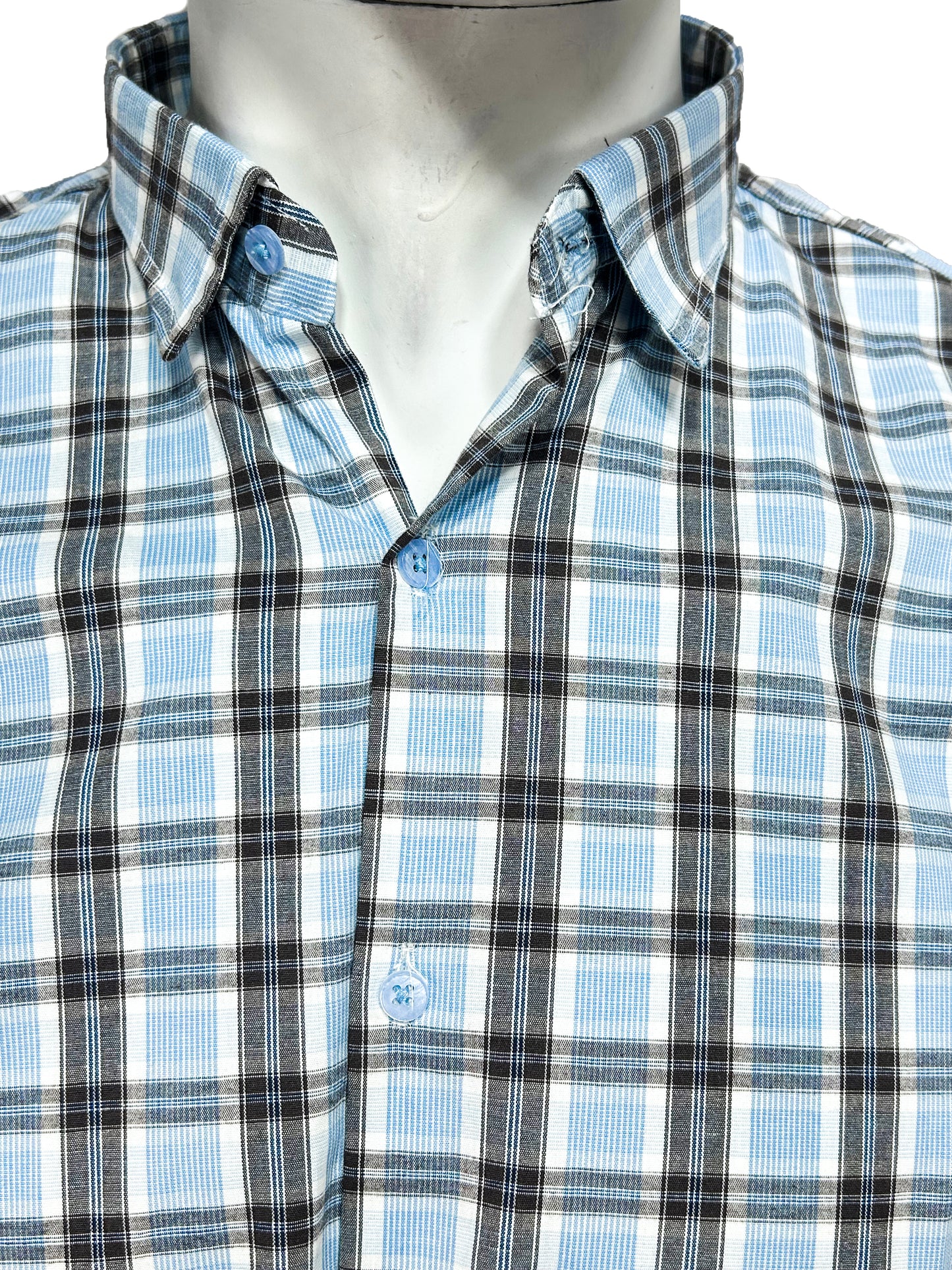 Light Blue Checks Casual Shirt For Men MCS66