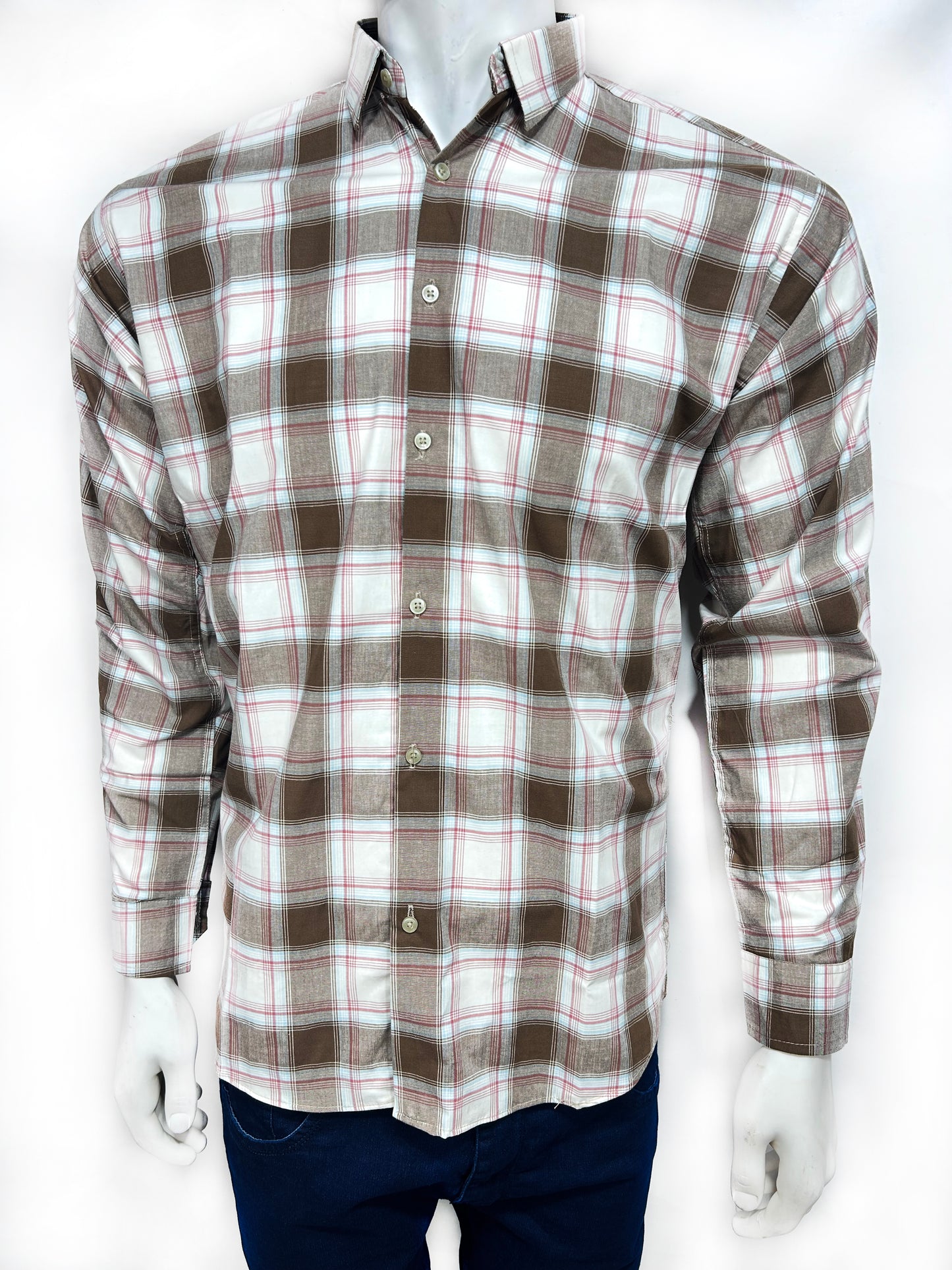 White Checks Casual Shirt For Men MCS69