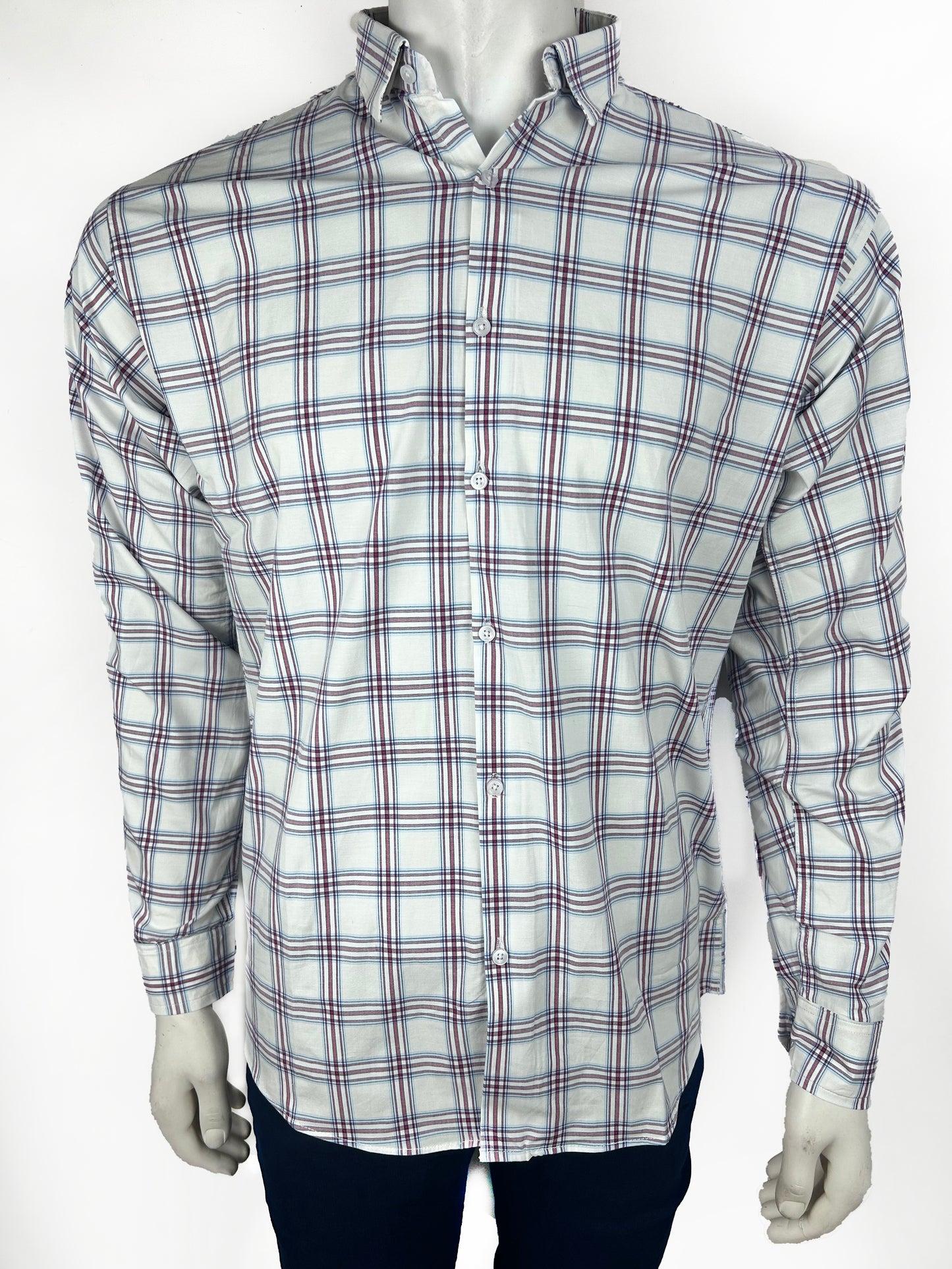 White Checks Casual Shirt For Men MCS72