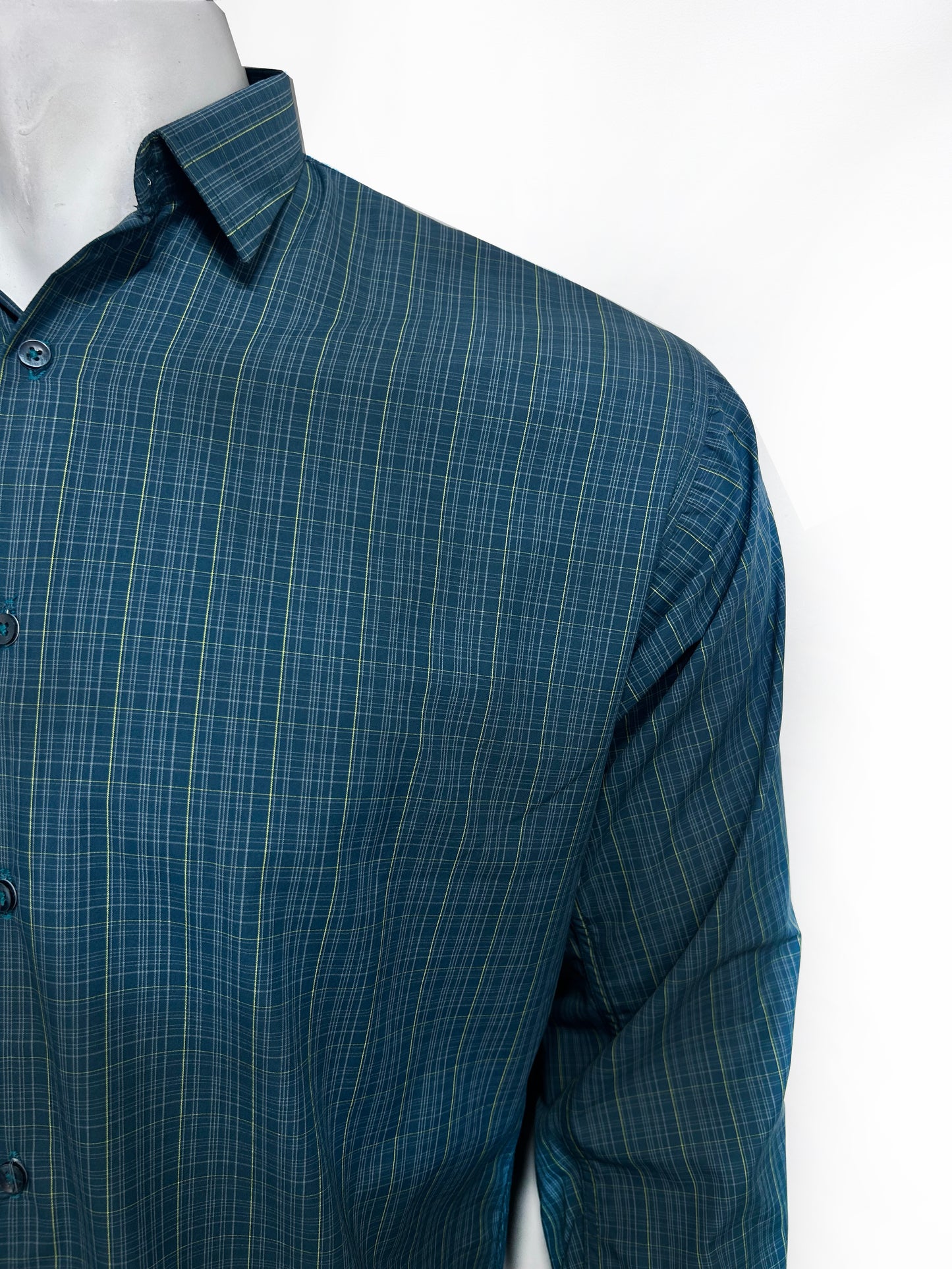 Dark Sea Green Checks Casual Shirt For Men MCS73