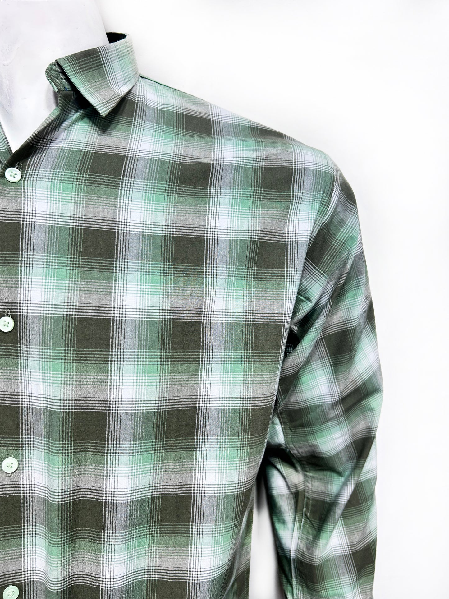 Green Checks Casual Shirt For Men MCS74