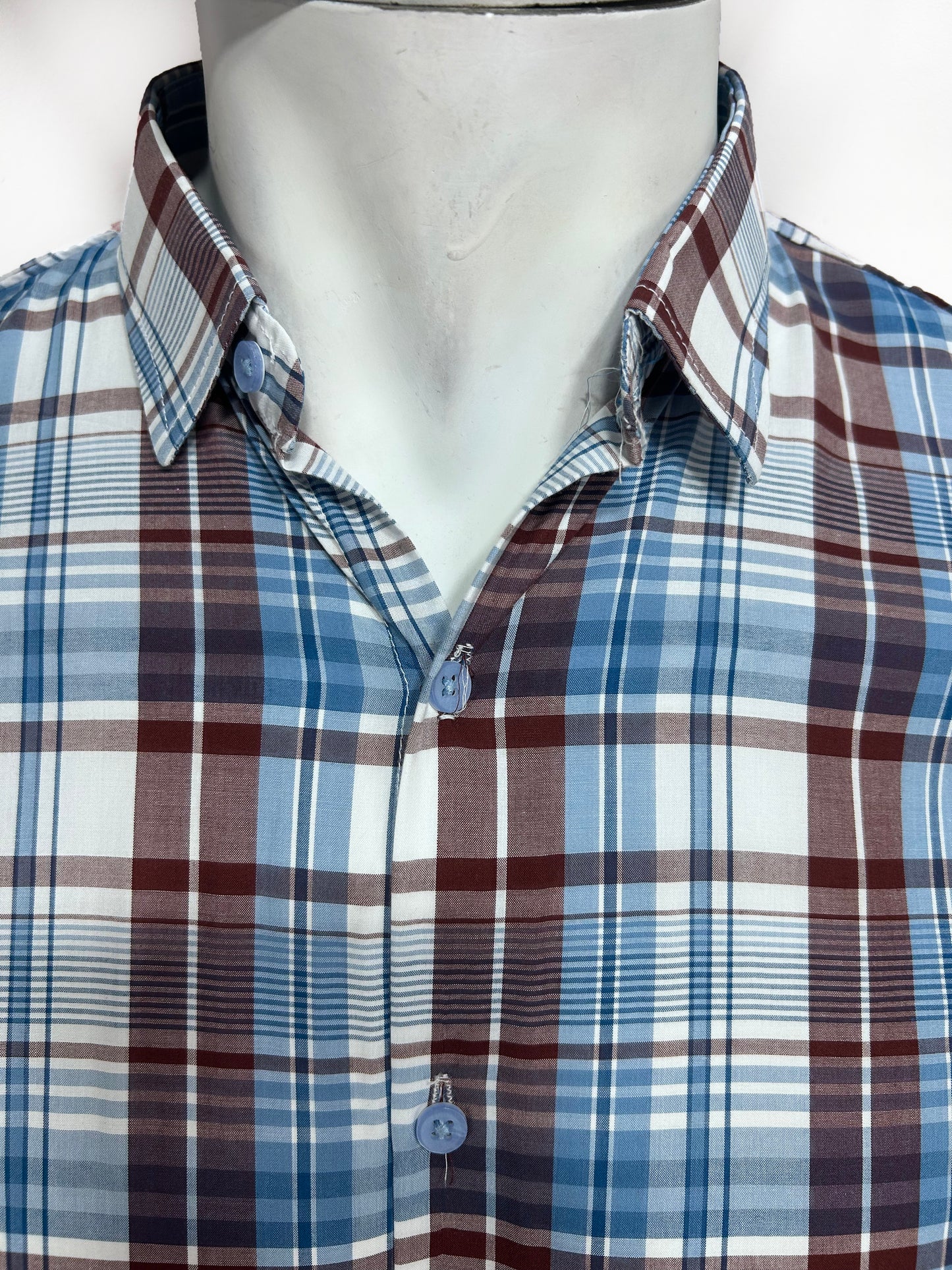 Light Blue Checks Casual Shirt For Men MCS76
