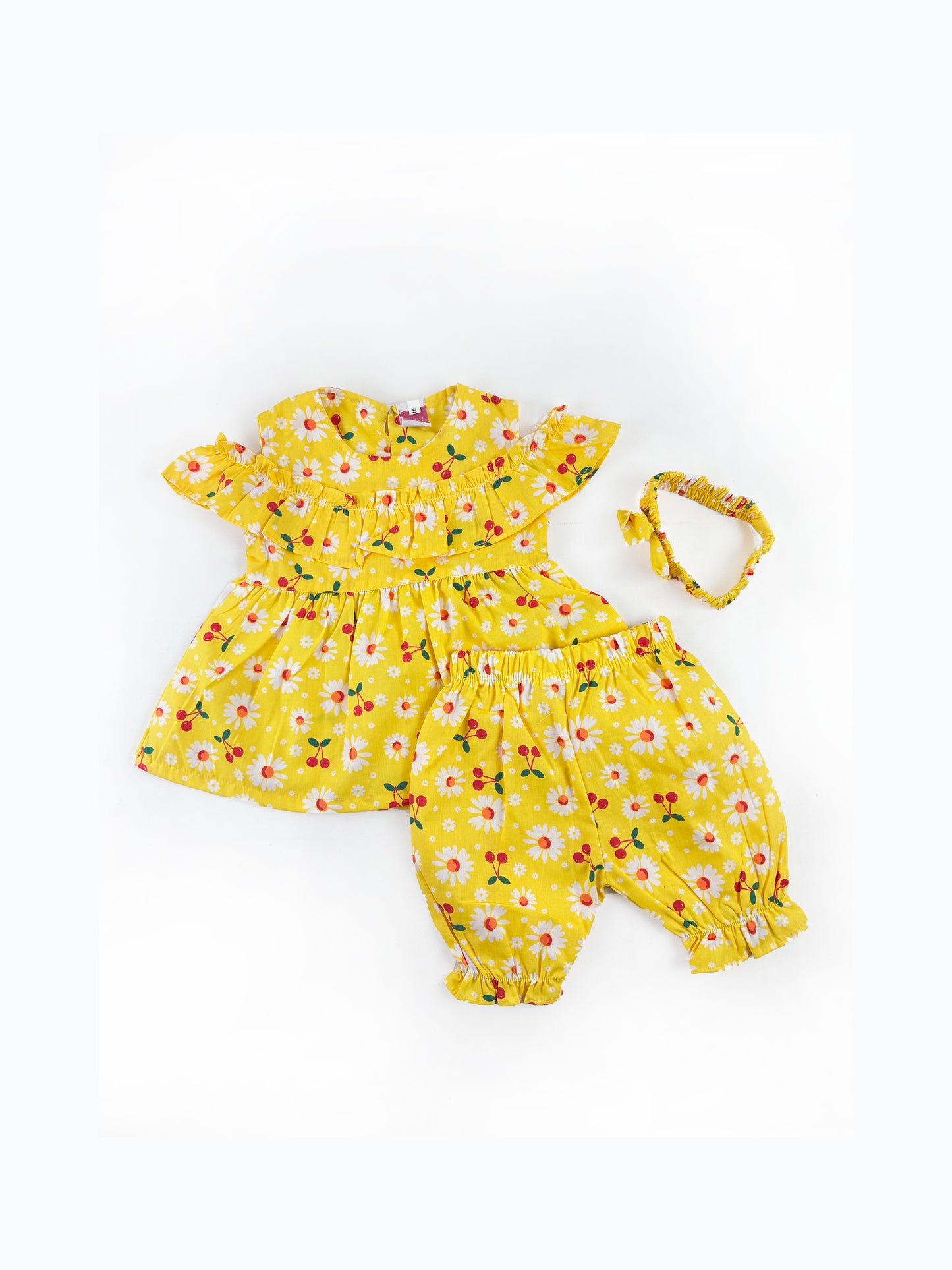 1Yr - 4Yrs Girl Cherry Blossom Bloom Yellow Suit For Girls BG GS247