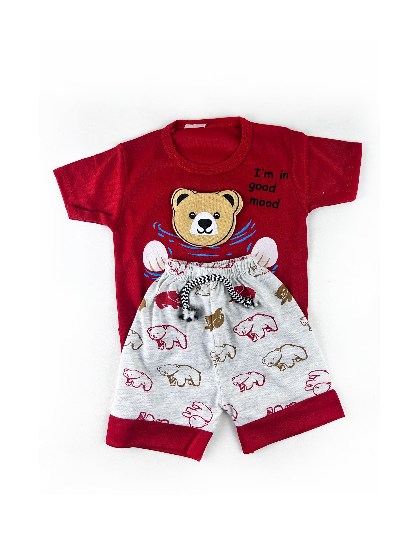 3Mth - 9Mth Good Mood Red Boy Light Blue Baba Suit For Newborns HG NBS435