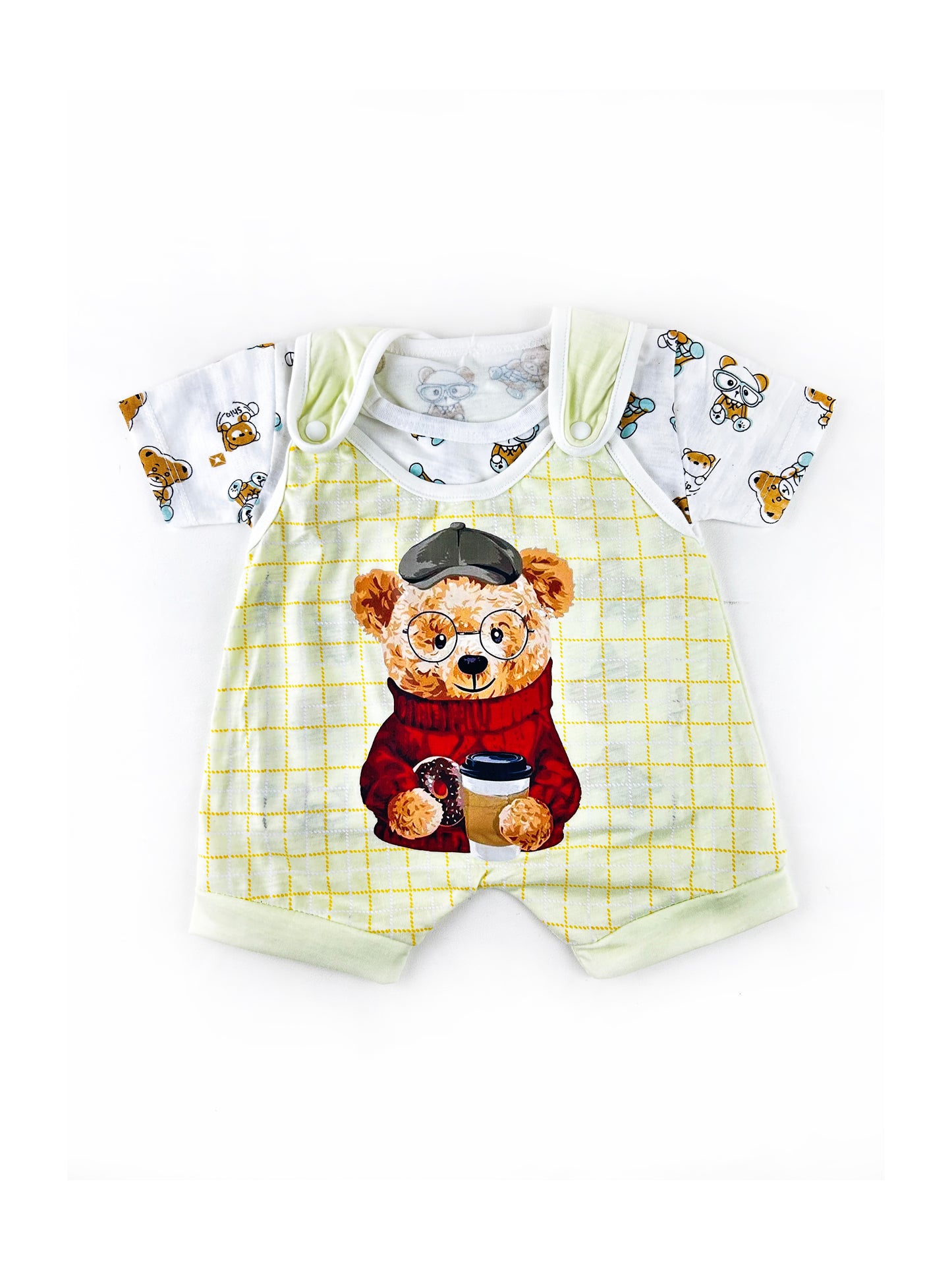 3Mth - 9Mth Teddy Cafe Yellow Romper For Newborn MG NBR75