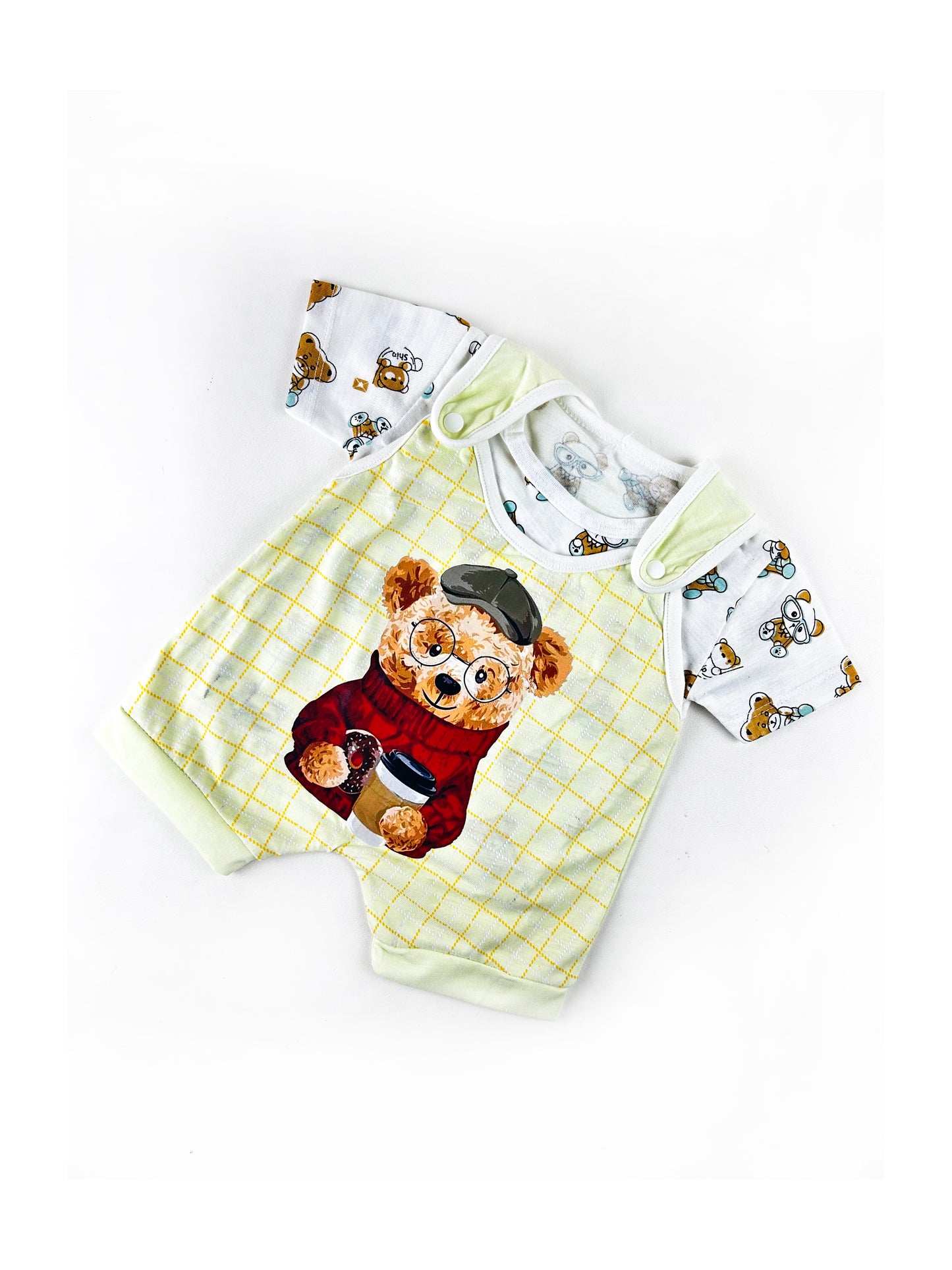 3Mth - 9Mth Teddy Cafe Yellow Romper For Newborn MG NBR75