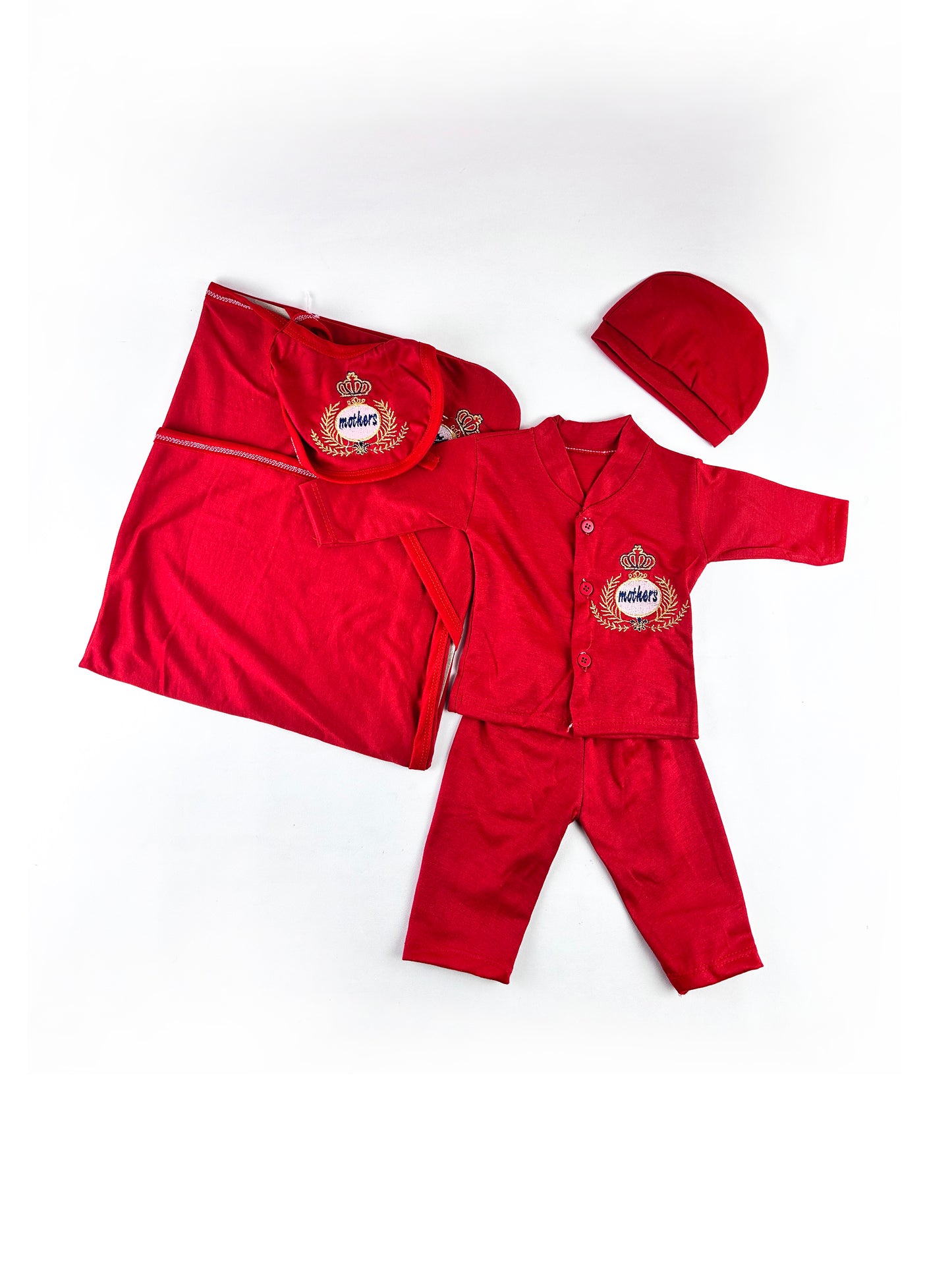 0Mth - 3Mth Royal Ruby Crimson Gift Set For Newborn - 5Pc NBGS207
