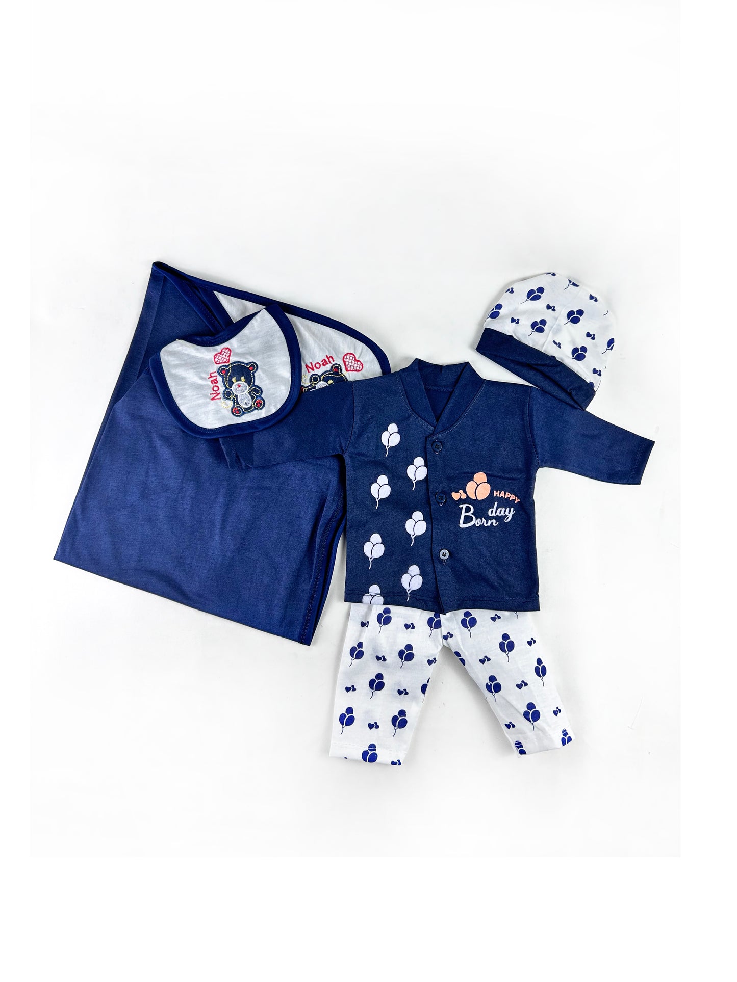 0Mth - 3Mth Navy Blue Balloon Set Gift Set For Newborn - 5Pc NBGS208
