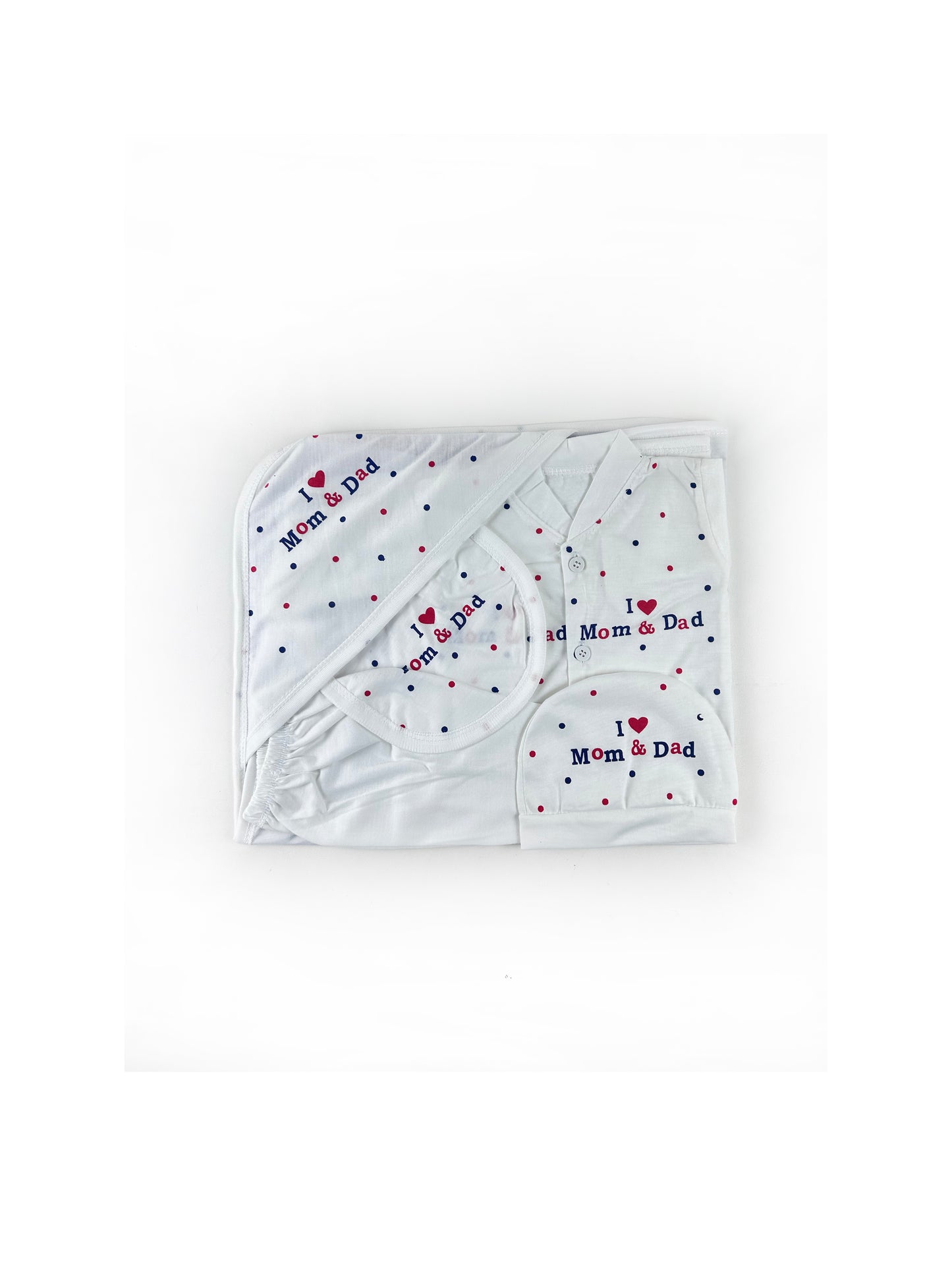 0Mth - 3Mth Mom & Dad White 5Pcs Gift Set For Newborn NBGS126