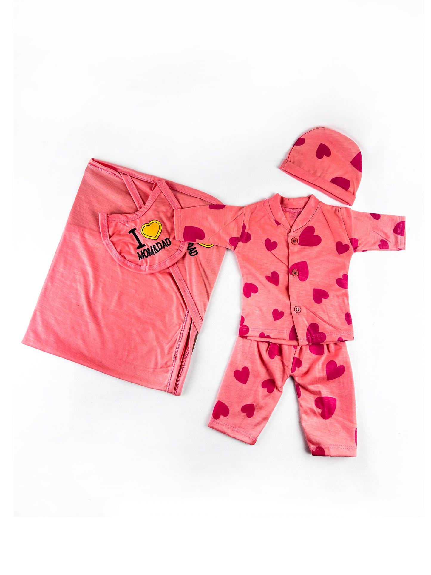 0Mth - 3Mth Soft Petals Red Gift Set For Newborn - 5Pc NBGS206