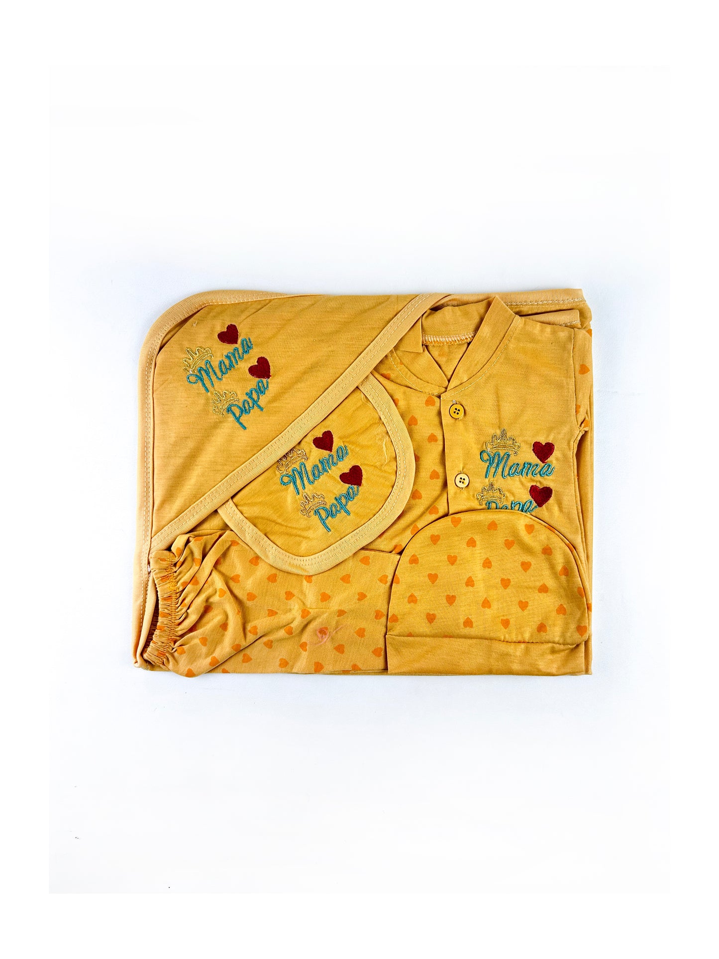 0Mth - 3Mth Mama-Papa Yellow Gift Set For Newborn - 5Pc NBGS201