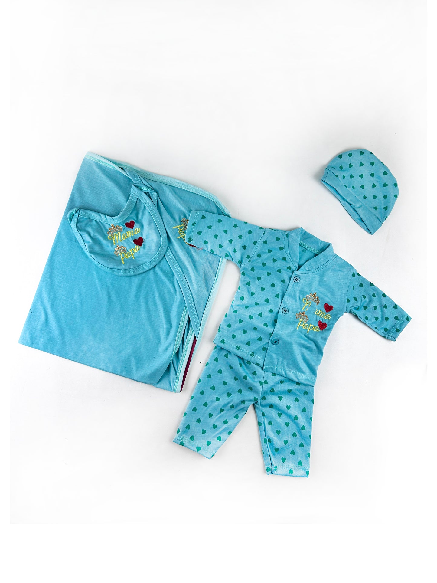 0Mth - 3Mth Mama-Papa Ferozi Gift Set For Newborn - 5Pc NBGS202