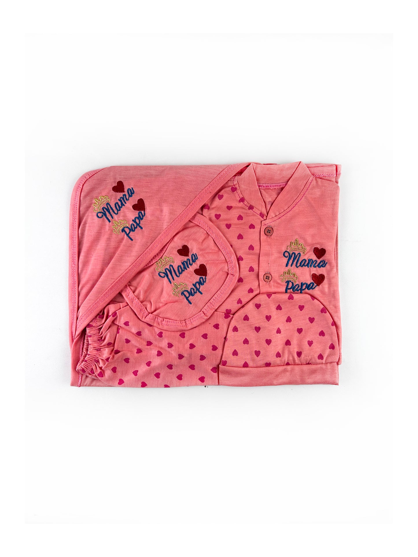 0Mth - 3Mth Mama-Papa Red Gift Set For Newborn - 5Pc NBGS203