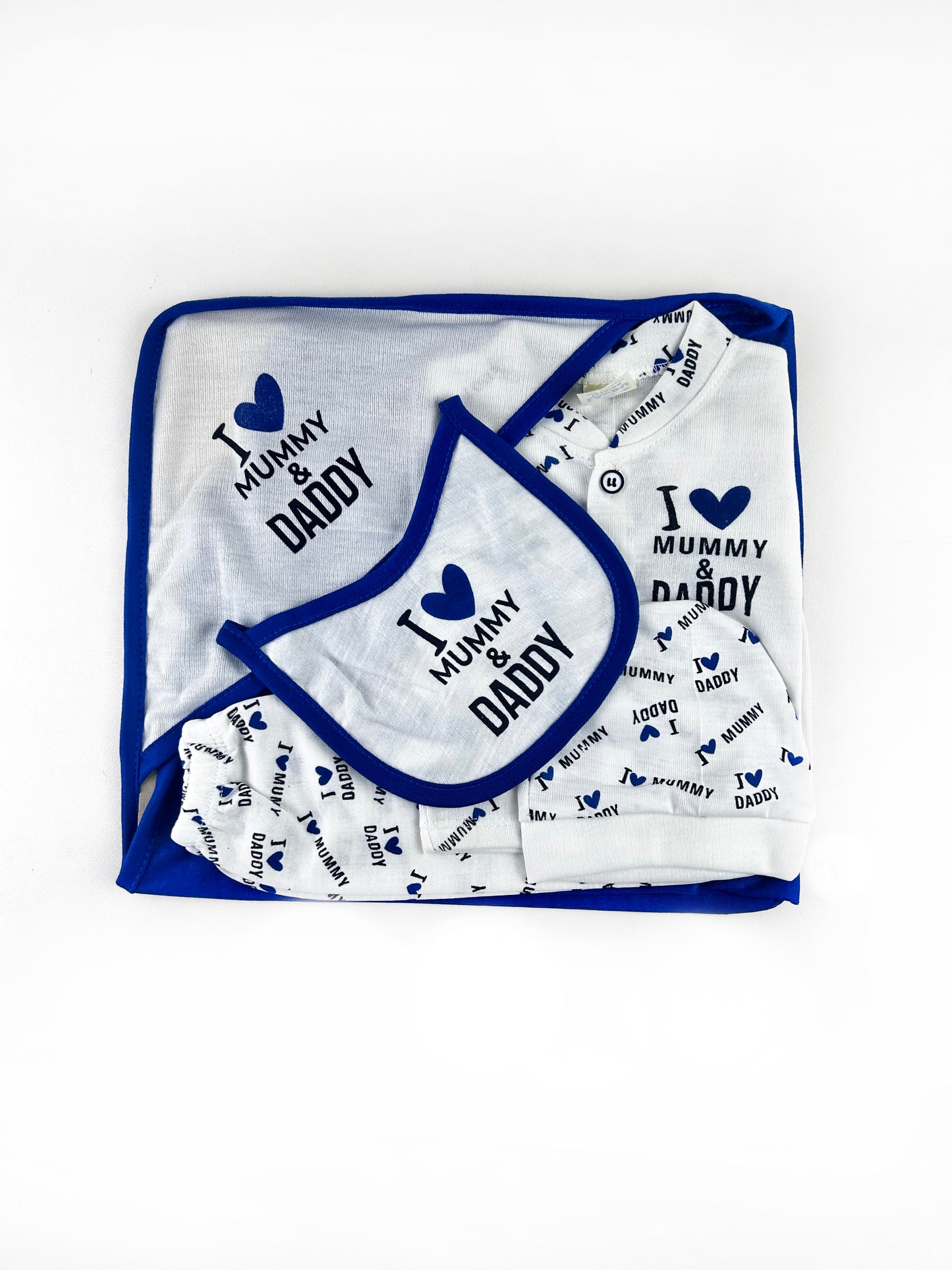 0Mth - 3Mth I Love Mum&Dad Dark Blue Gift Set For Newborn - 5Pc NBGS200