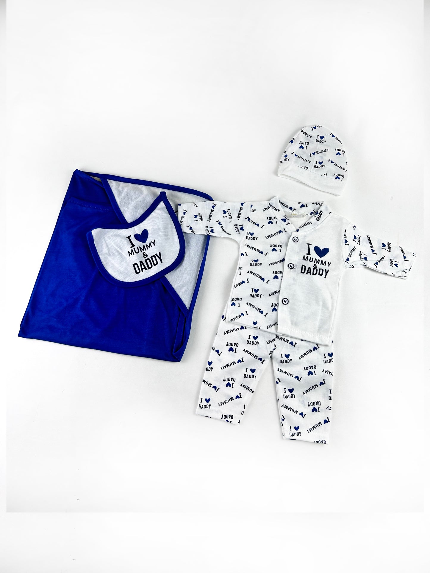 0Mth - 3Mth I Love Mum&Dad Dark Blue Gift Set For Newborn - 5Pc NBGS200