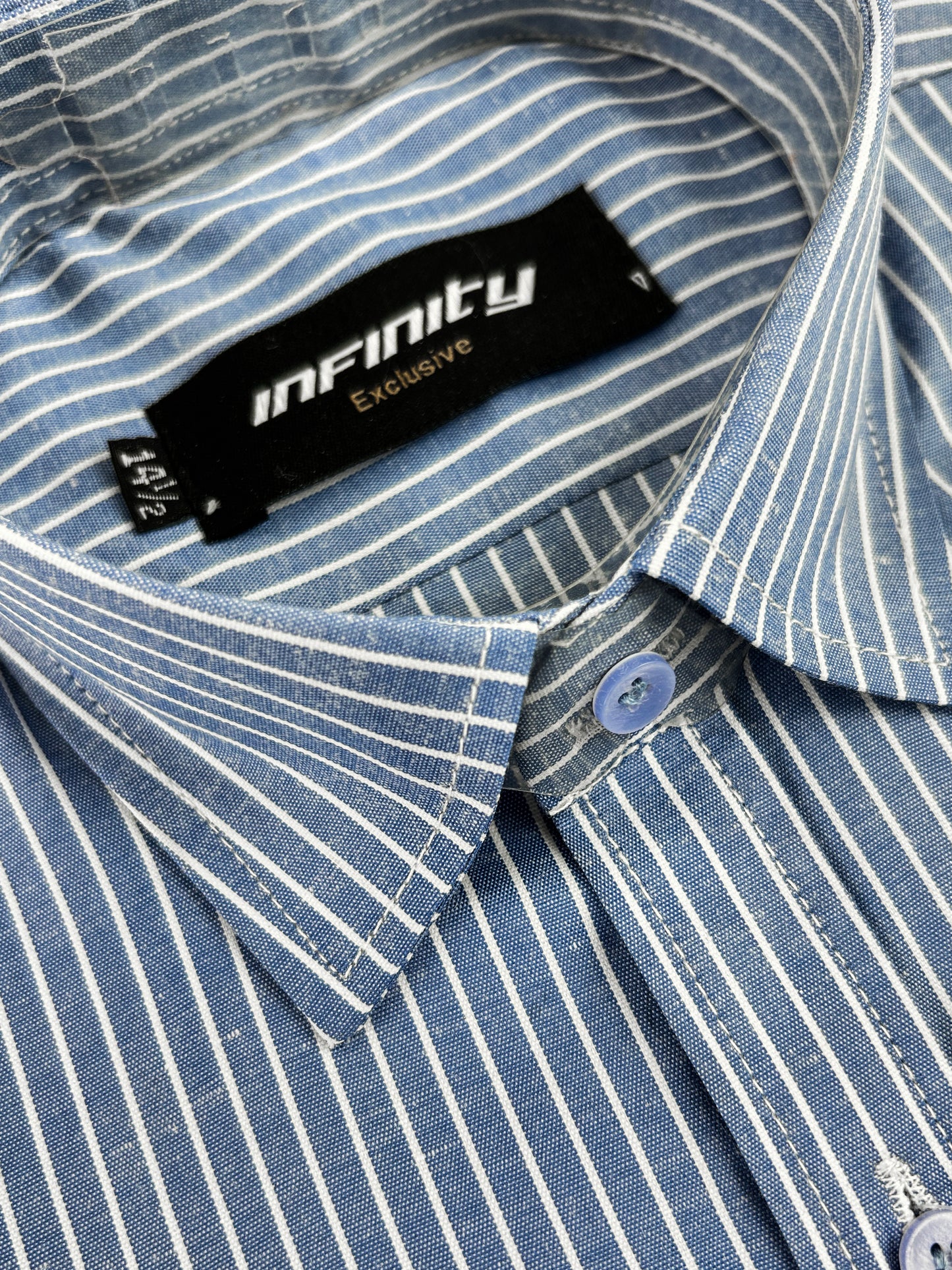 Light Blue Line Formal Dress Shirt For Men MFS314