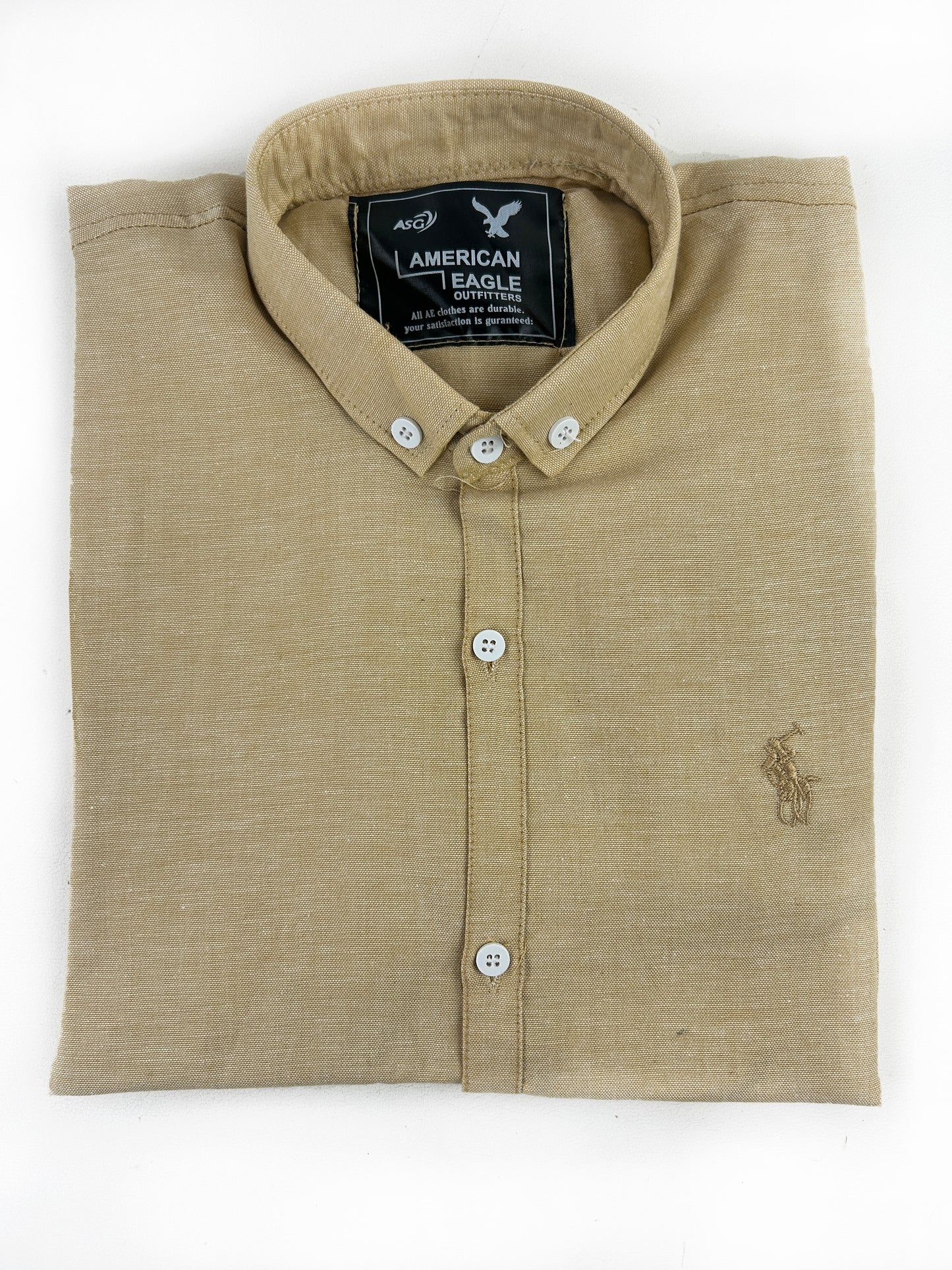 Light Fawn Chambray Casual Shirt For Men MCS82