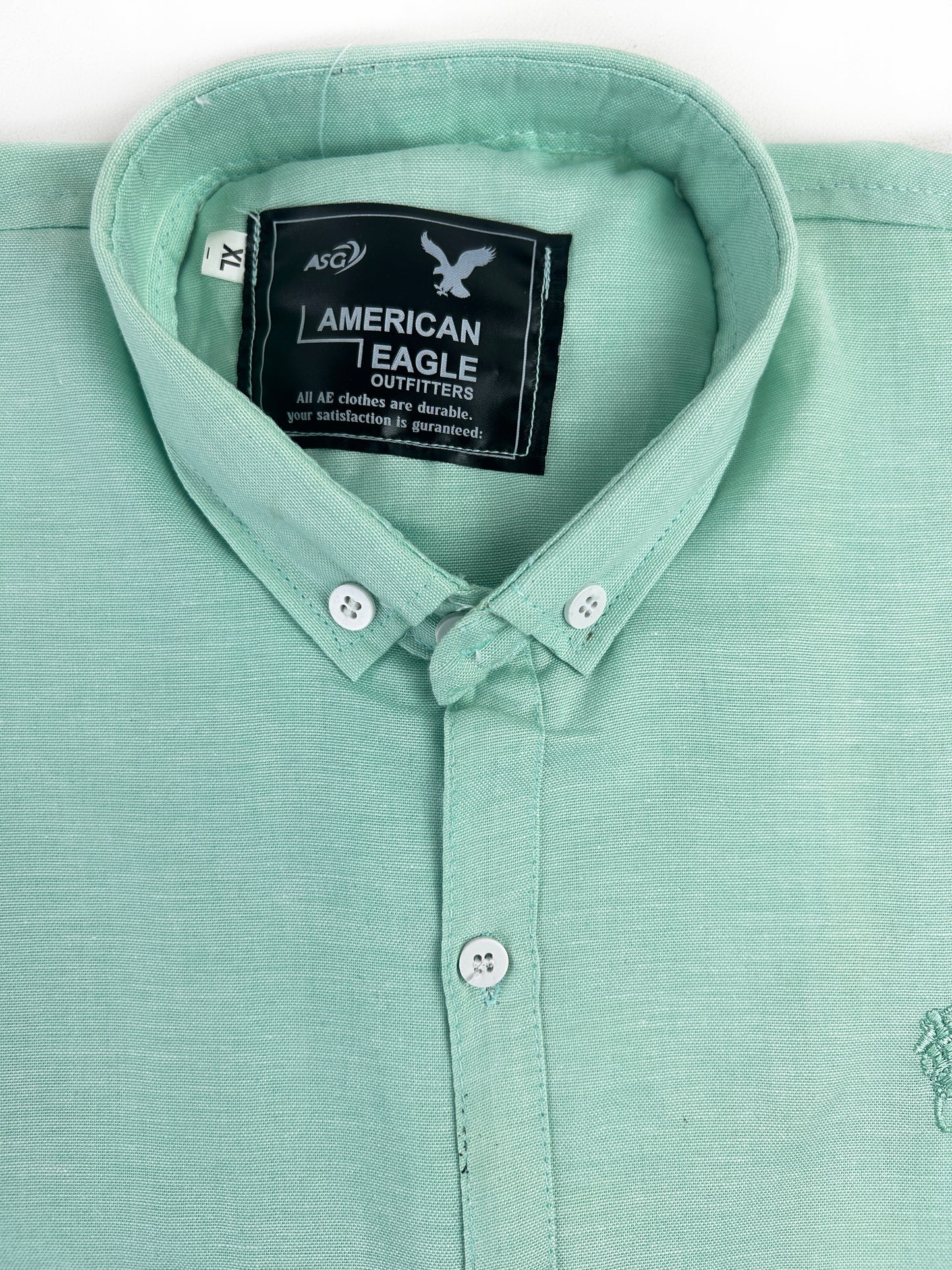 Light Green Chambray Casual Shirt For Men MCS83