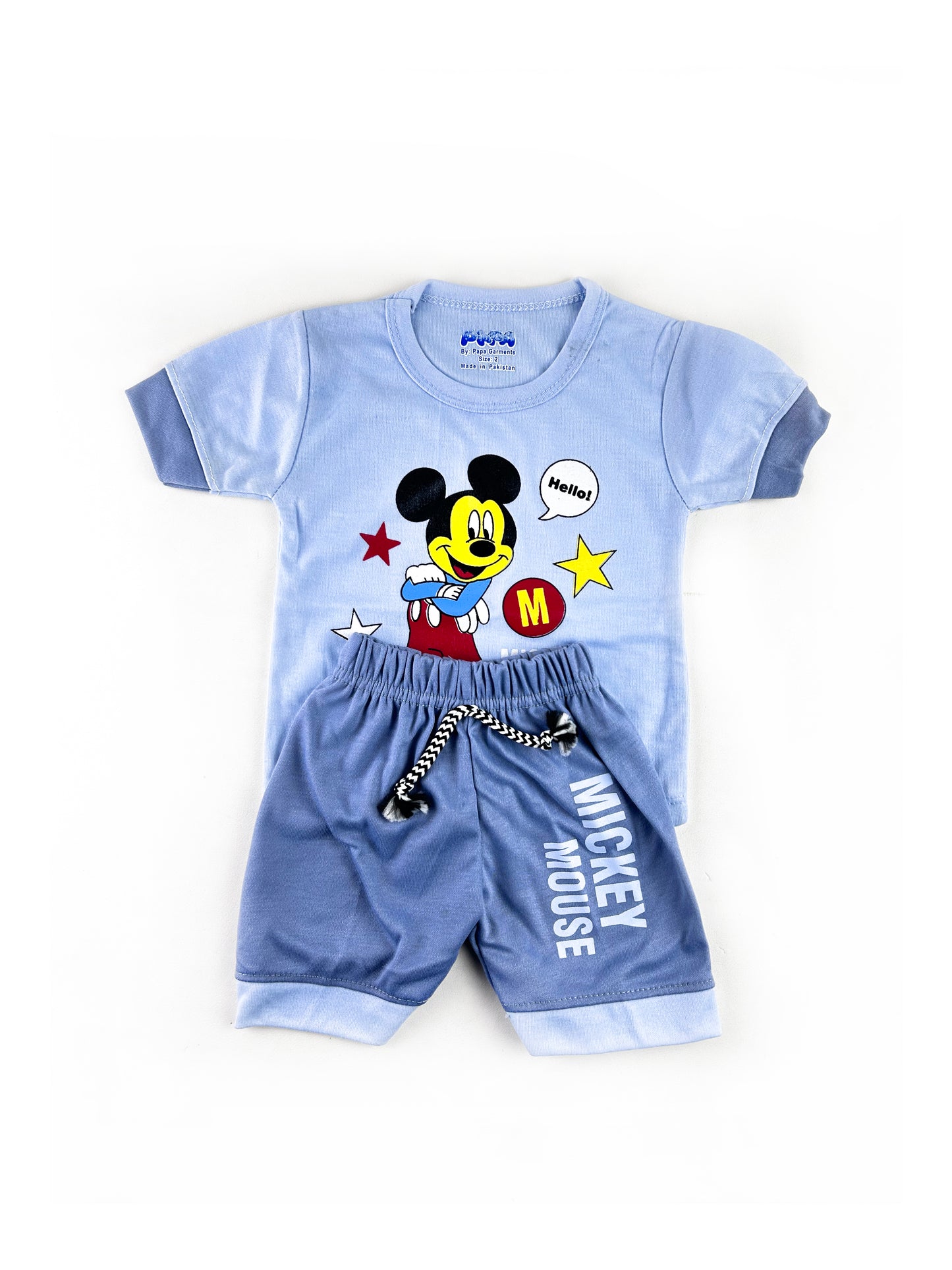 3Mth - 9Mth Hello Mickey Light Blue Baba Suit For Newborn PG NBS476