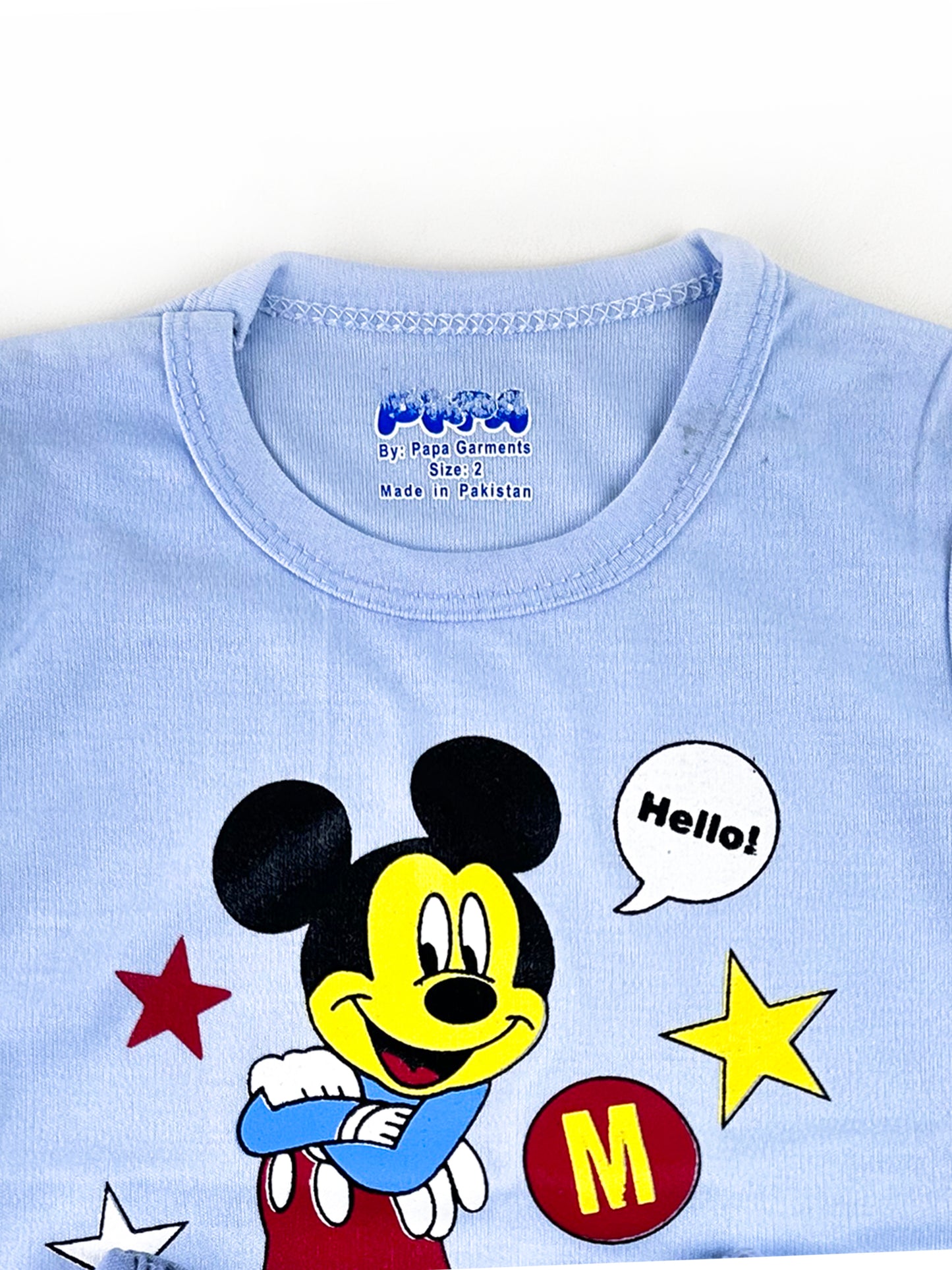 3Mth - 9Mth Hello Mickey Light Blue Baba Suit For Newborn PG NBS476