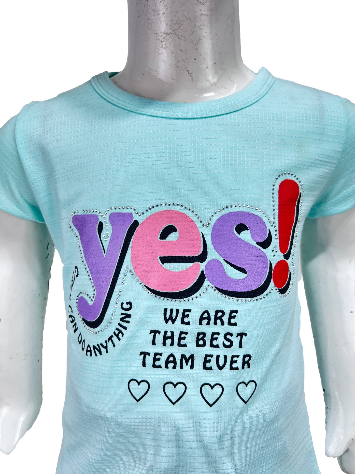 2.5Yrs - 7Yrs SK Yes Light Ferozi T-Shirt For Girls GTS68